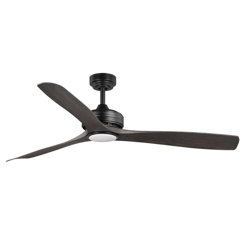 Home Decorators Bayshire 60 in. LED IndoorOutdoor Matte Black Ceiling Fan with Remote Control and White Color Changing Light Kit (102L60MBKDDW)