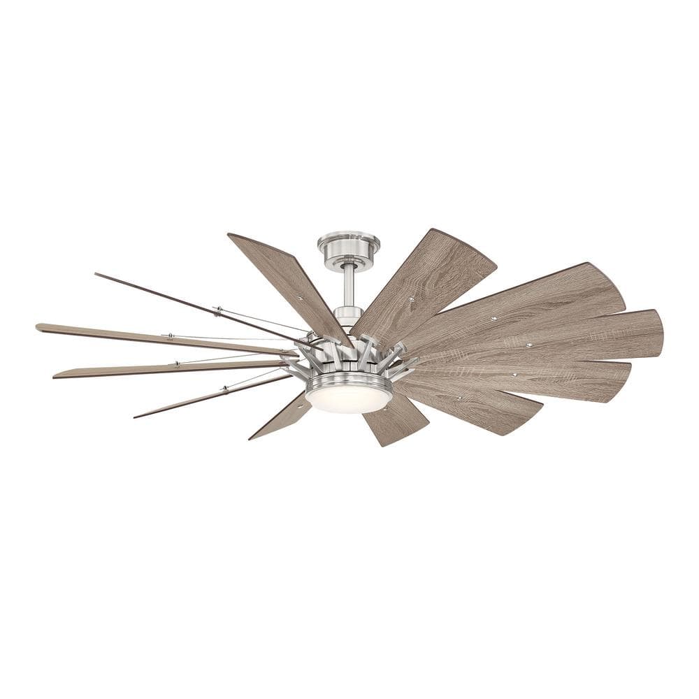 Home Decorators Collection Trudeau 60 in. LED Brushed Nickel Ceiling Fan