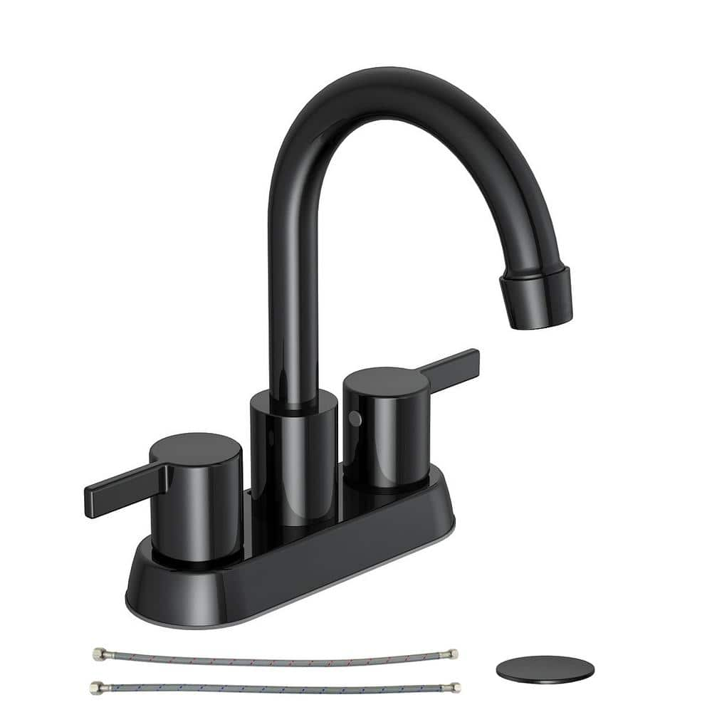 Garrick 4 in. Centerset 2-Handle High-Arc Bathroom Faucet in Matte Black