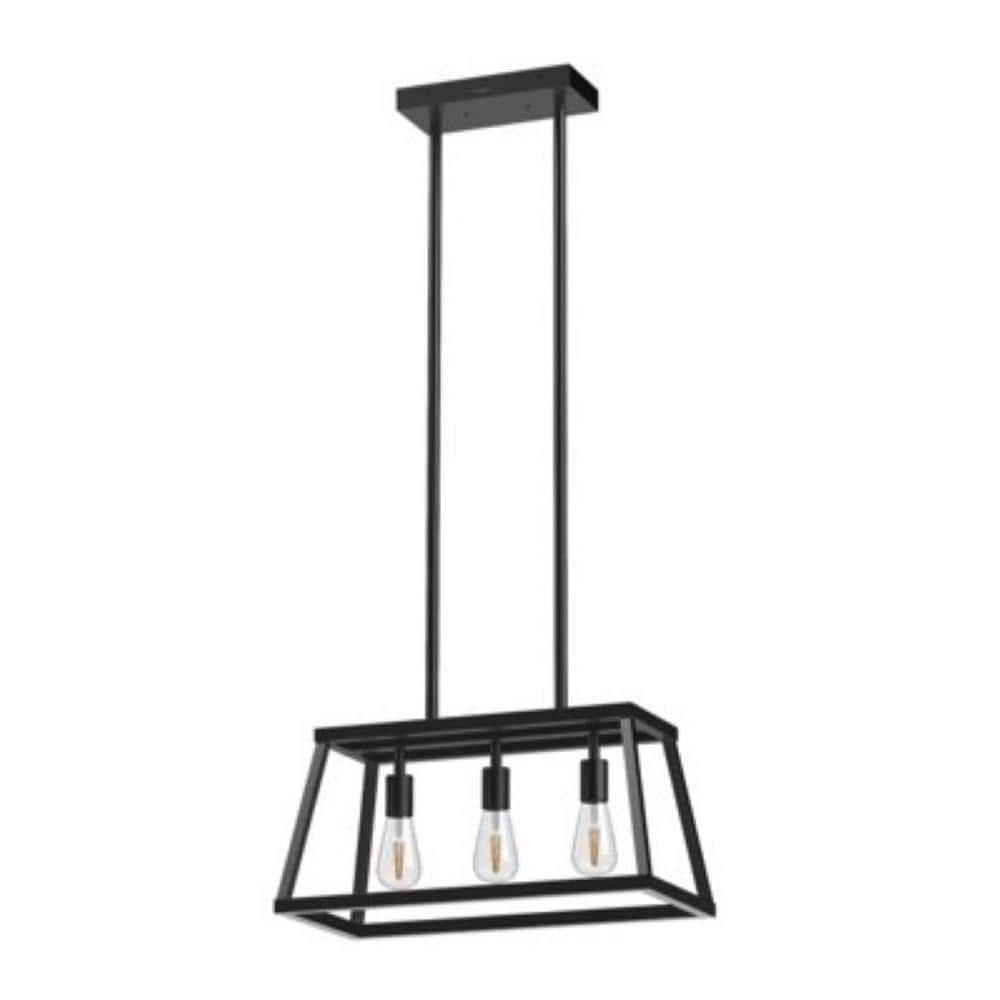 Feit Electric Katalyst 60-Watt 3-Light Matte Black Modern Adjustable CCT and 3-Light Modes Integrated LED Chandelier Light