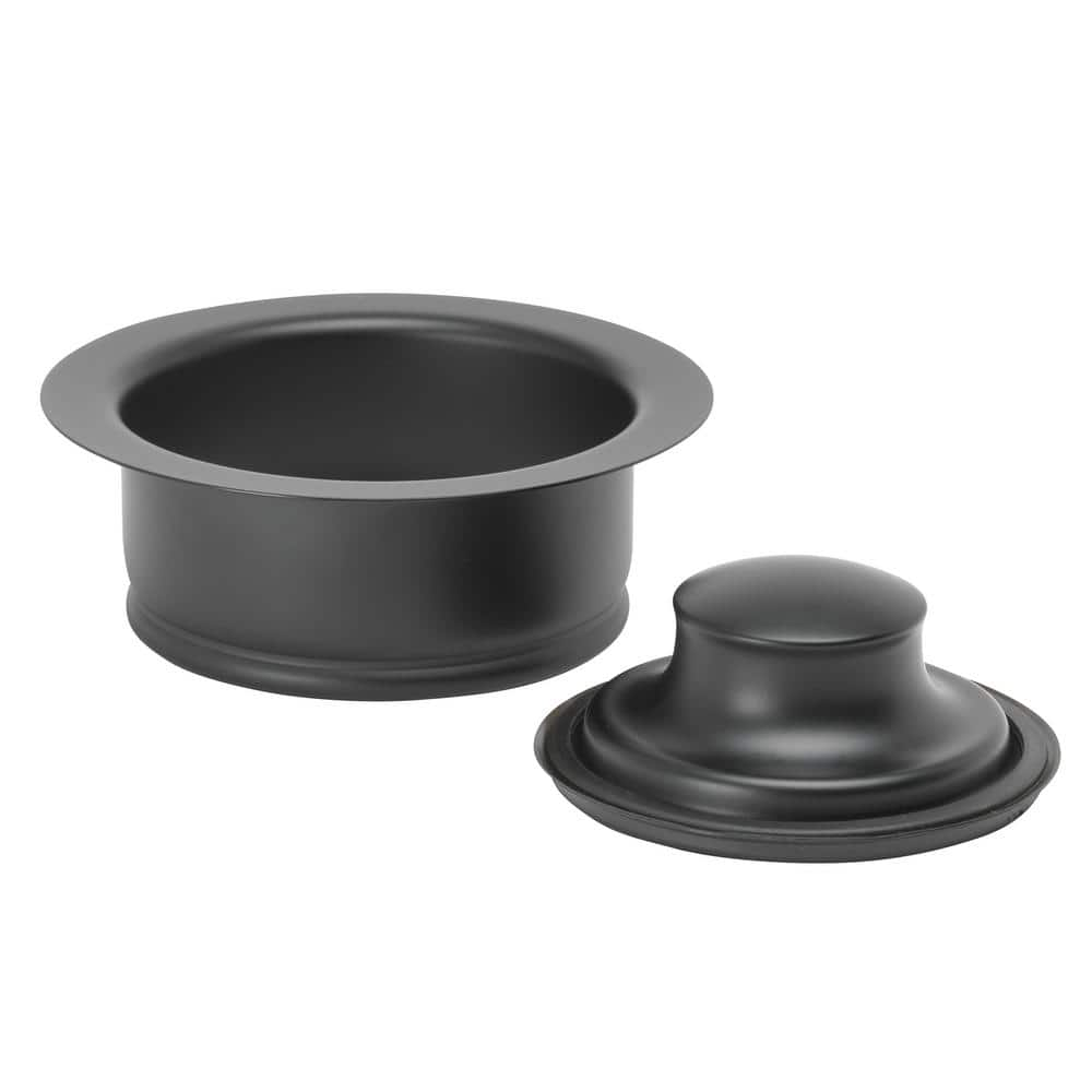 Glacier Bay Garbage Disposal Rim and Stopper - Stainless steel with matte black finish