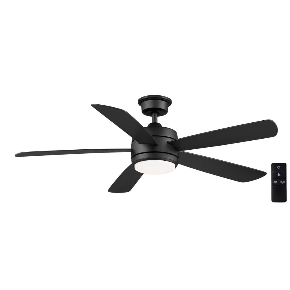 Hampton Bay Averly 52  LED Matte Black Ceiling Fan w/Remote with Color Changing