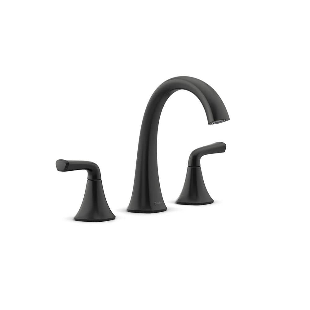 Sundae 8 in. Widespread Double Handles Bathroom Faucet in Matte Black