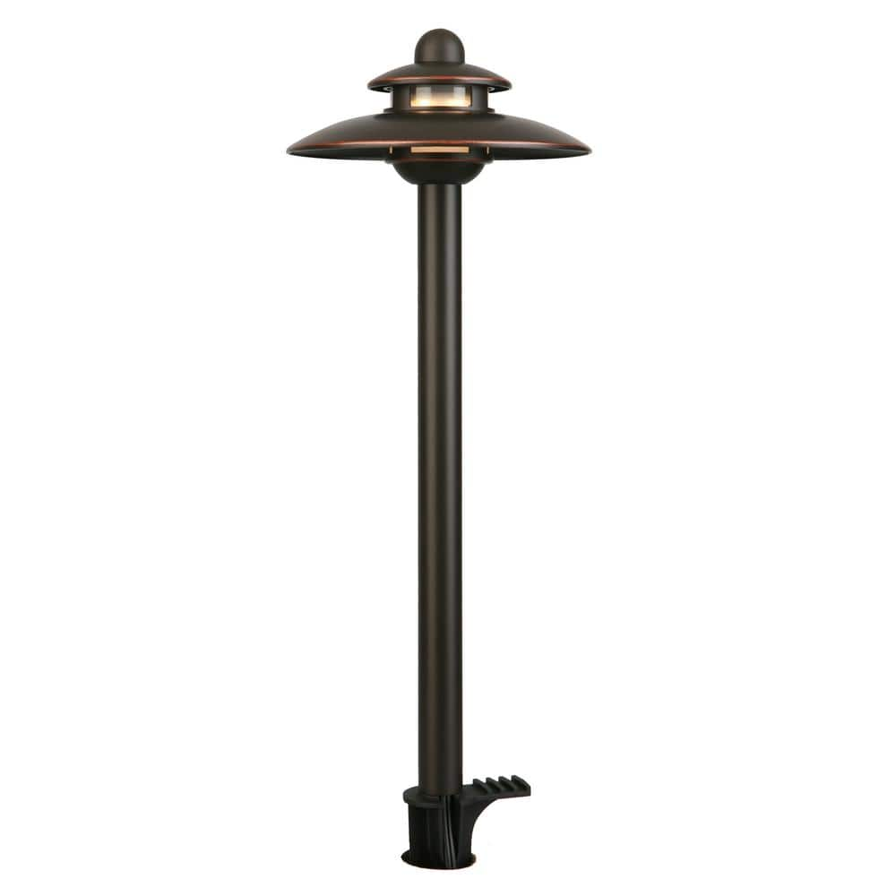 Hampton Bay 10-Watt Equivalent Low Voltage Oil Rubbed Bronze LED Outdoor Landscape Path Light with Adjustable Color