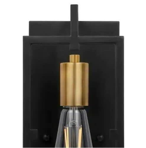 Home Decorators Kenton 1 Light Matte Black Indoor Wall Sconce