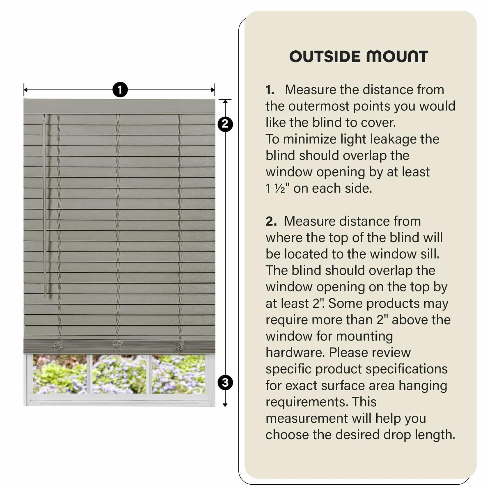 Cordless Room Darkening Plantation Blind - 23 Inch Width, 64 Inch Length, 2" Vinyl Slat Size - Mahogany - GII Madera Falsa Faux Wood, Light Filtering Horizontal Windows Blinds by Achim Home Decor