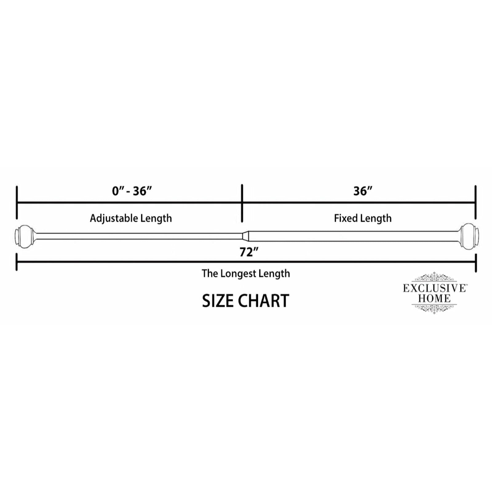Exclusive Home Napoleon 1" Curtain Rod and Coordinating Finial Set, Matte Silver, Adjustable 66"-120"