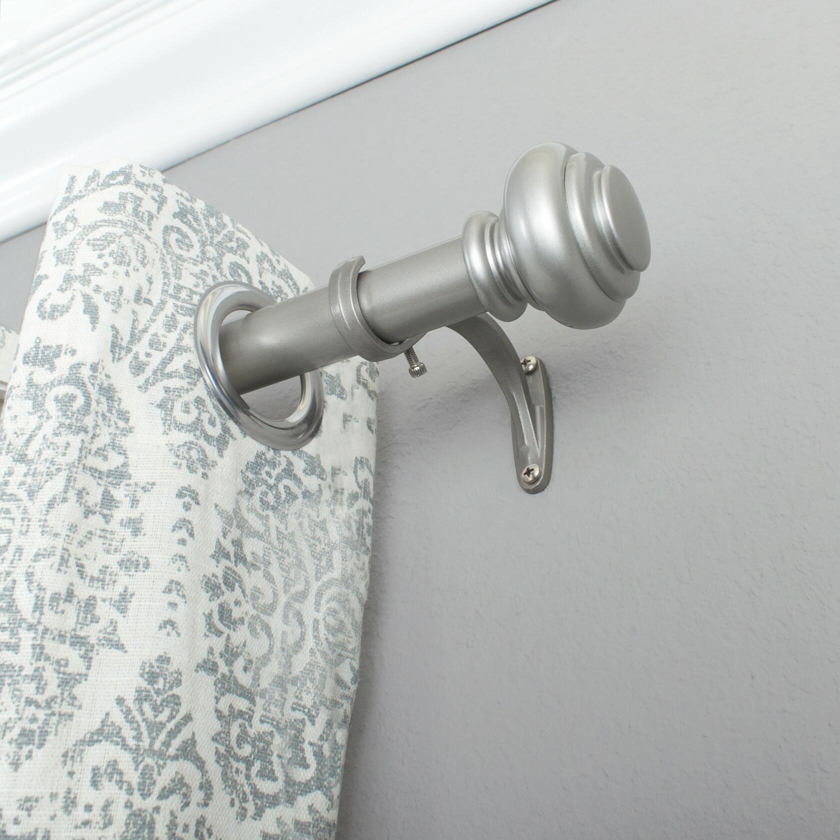 Decopolitan 278656829 1-Inch Urn Single Window Treatment Rod Set, 18 to 36-Inch, Antique Silver