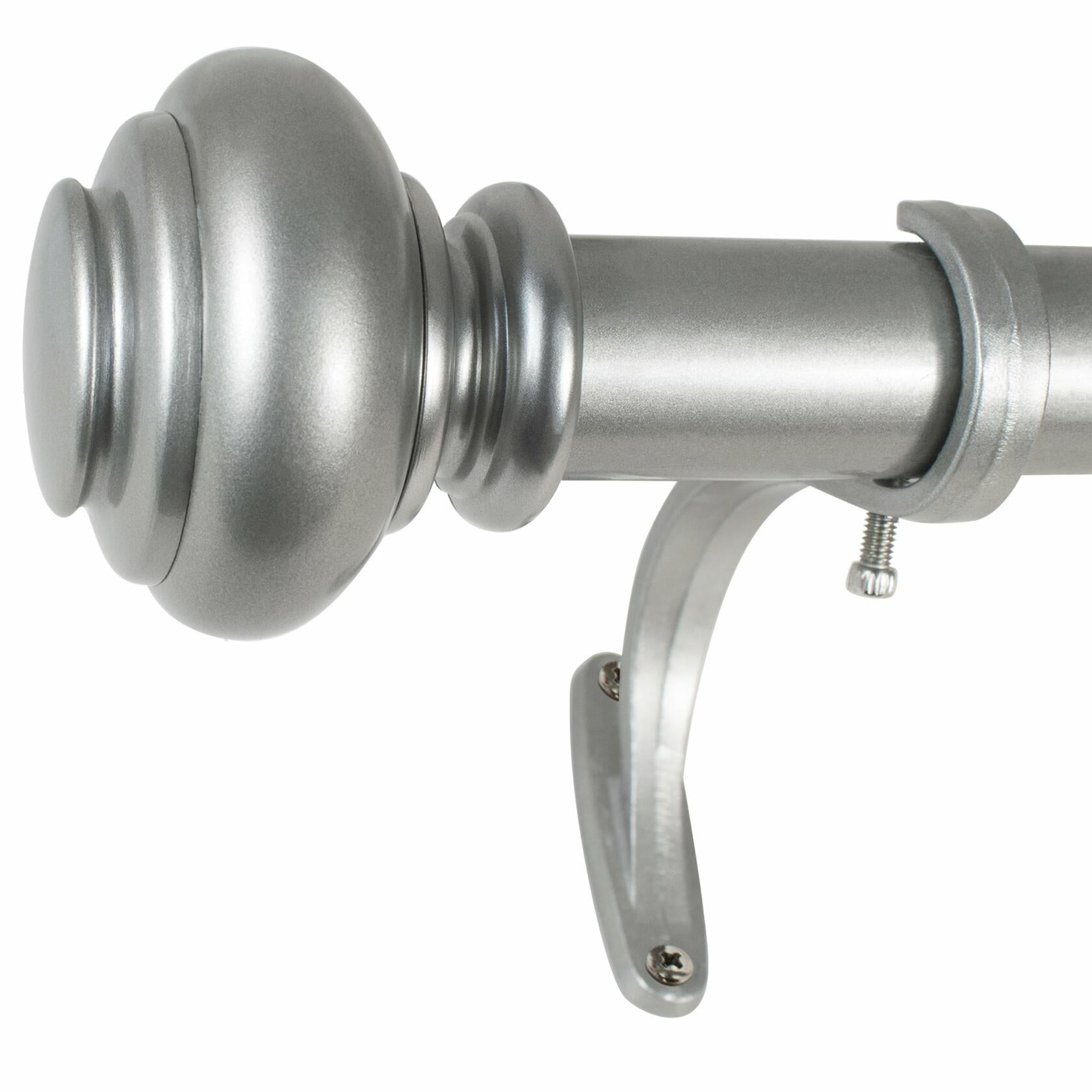 Decopolitan 278656829 1-Inch Urn Single Window Treatment Rod Set, 18 to 36-Inch, Antique Silver