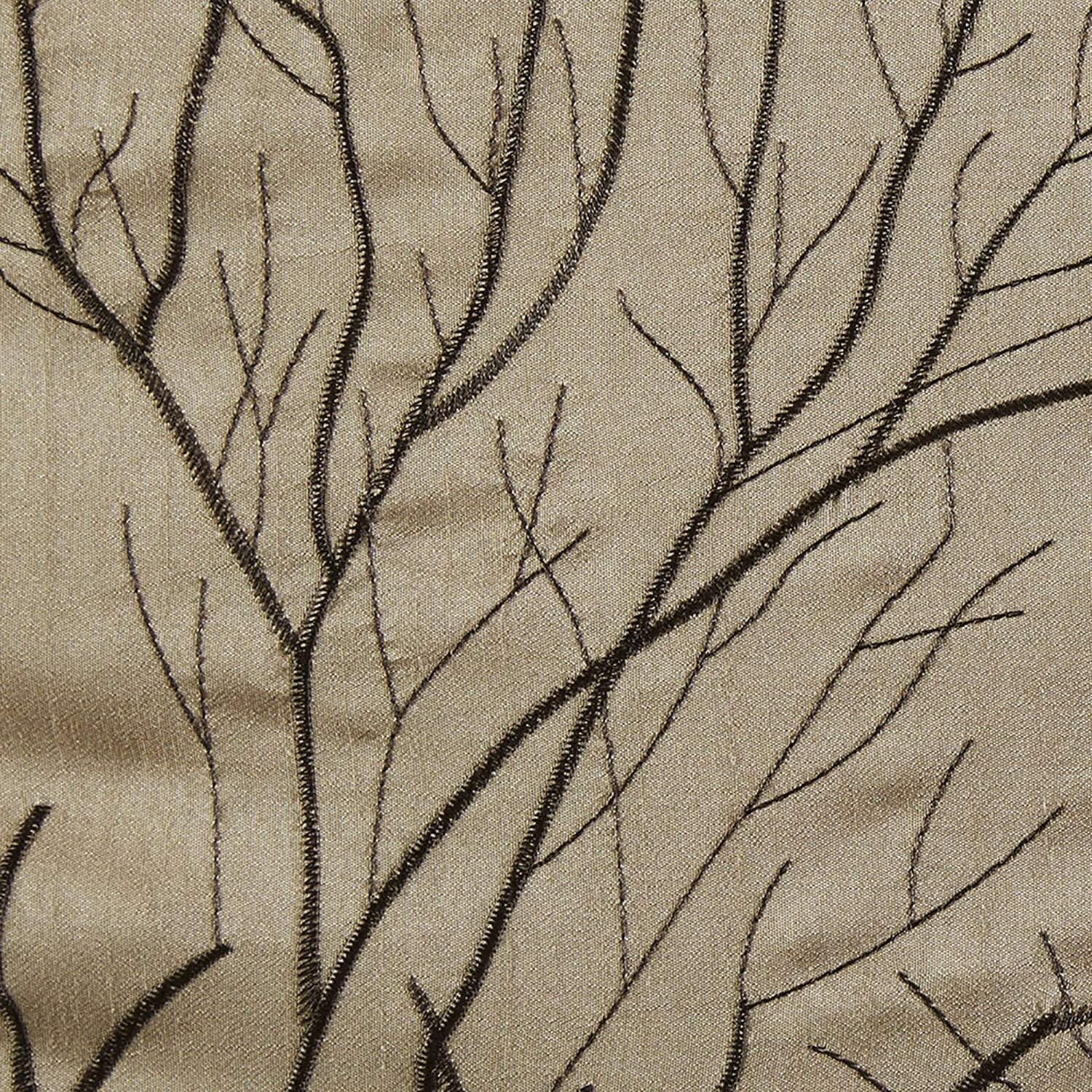 Madison Park Tan Curtains For Living Room , Transitional-Rod Pocket Light Curtains For Bedroom , Andora Embroidered Back Tab Fabric Window Curtains , 50" x 84", 1-Panel Pack