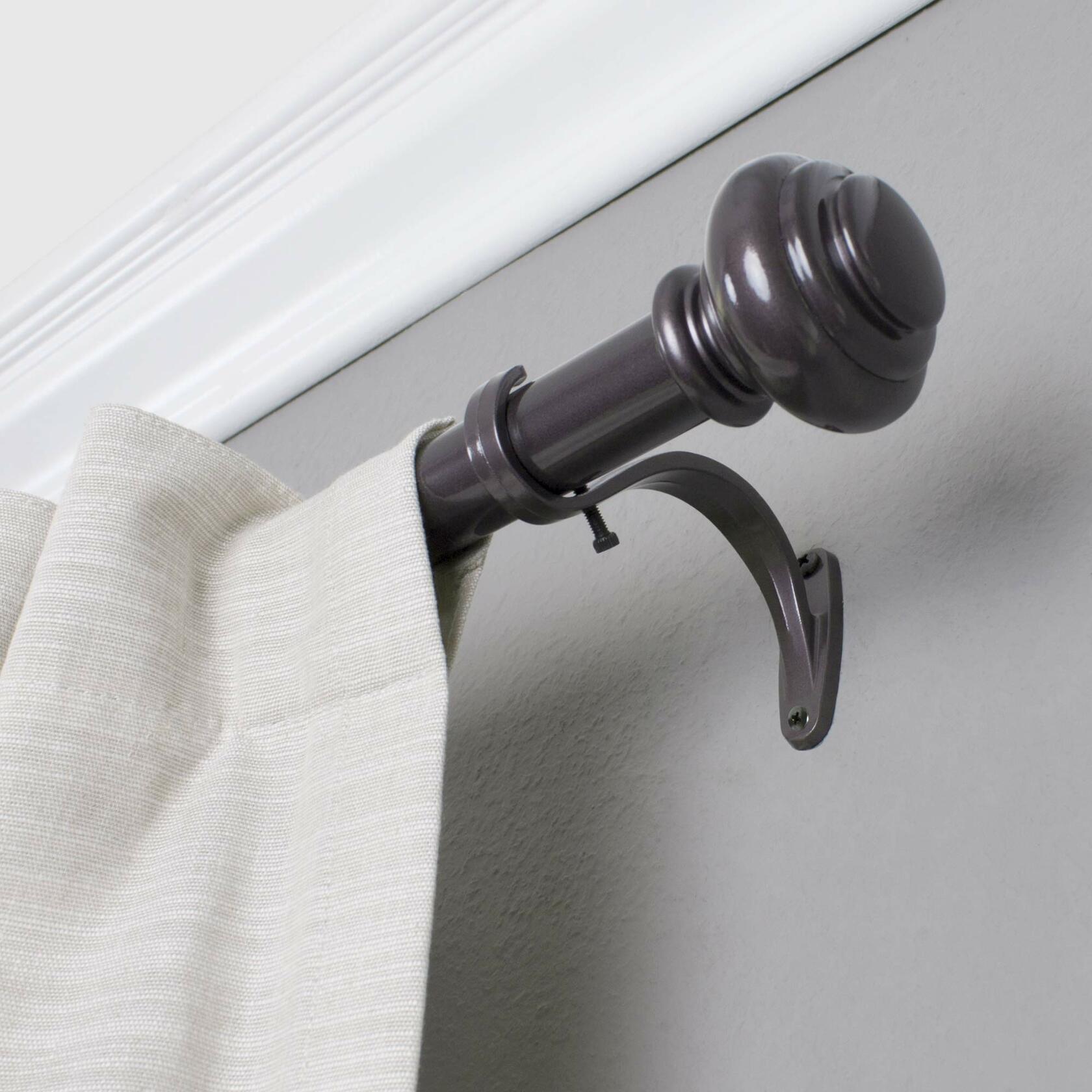 Decopolitan 1-Inch Urn Single Window Treatment Rod Set, 18 to 36-Inch, Bronze