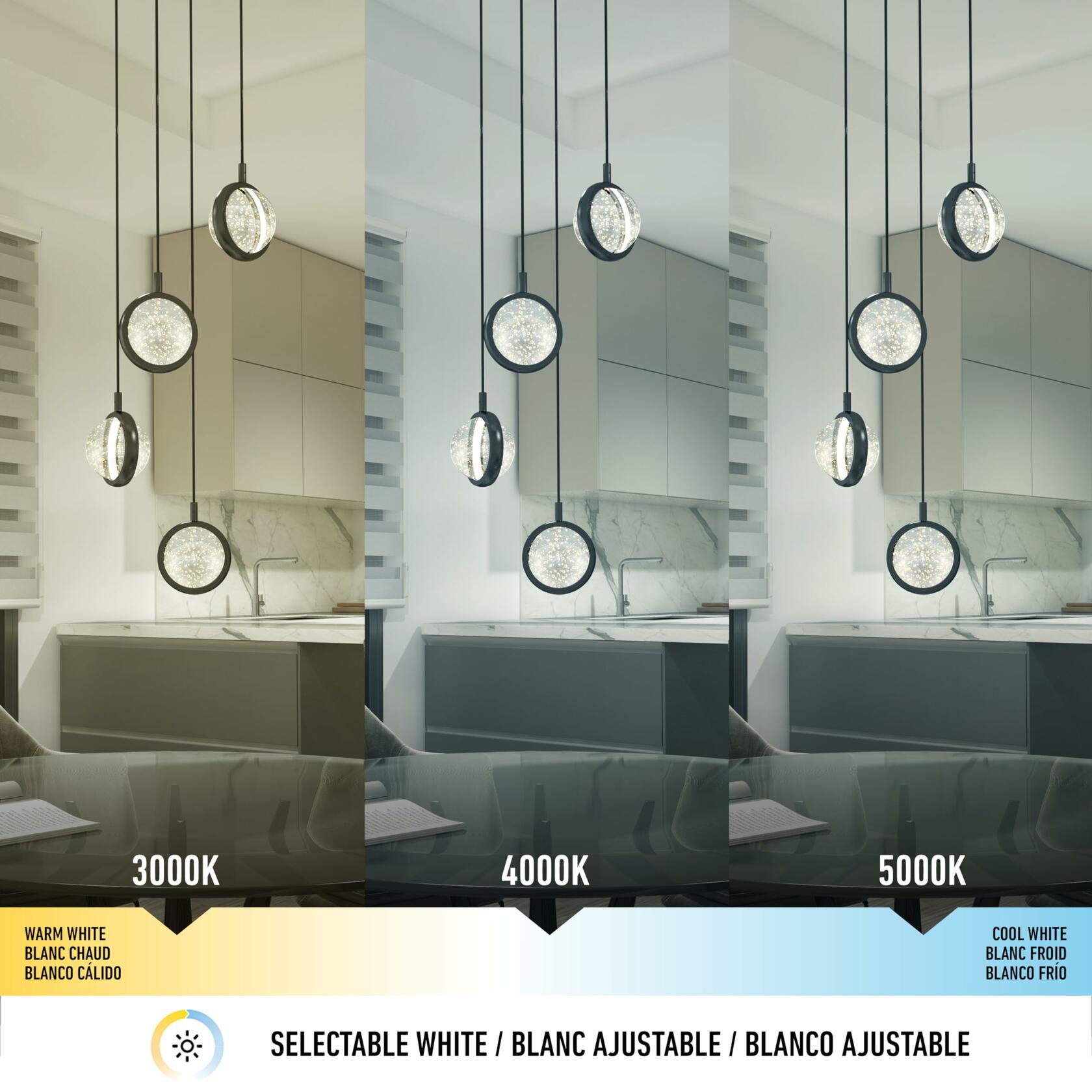 Avalon 4 Light LED Pendant Black