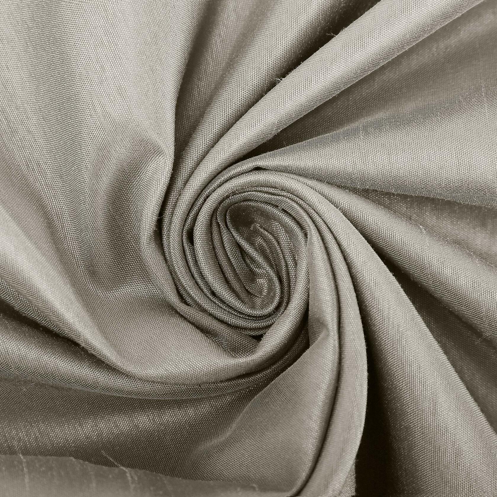 Sun Zero Greyson Faux Dupioni Silk Thermal Extreme Total Blackout Back Tab Curtain Panel, 50" x 63", Stone Beige