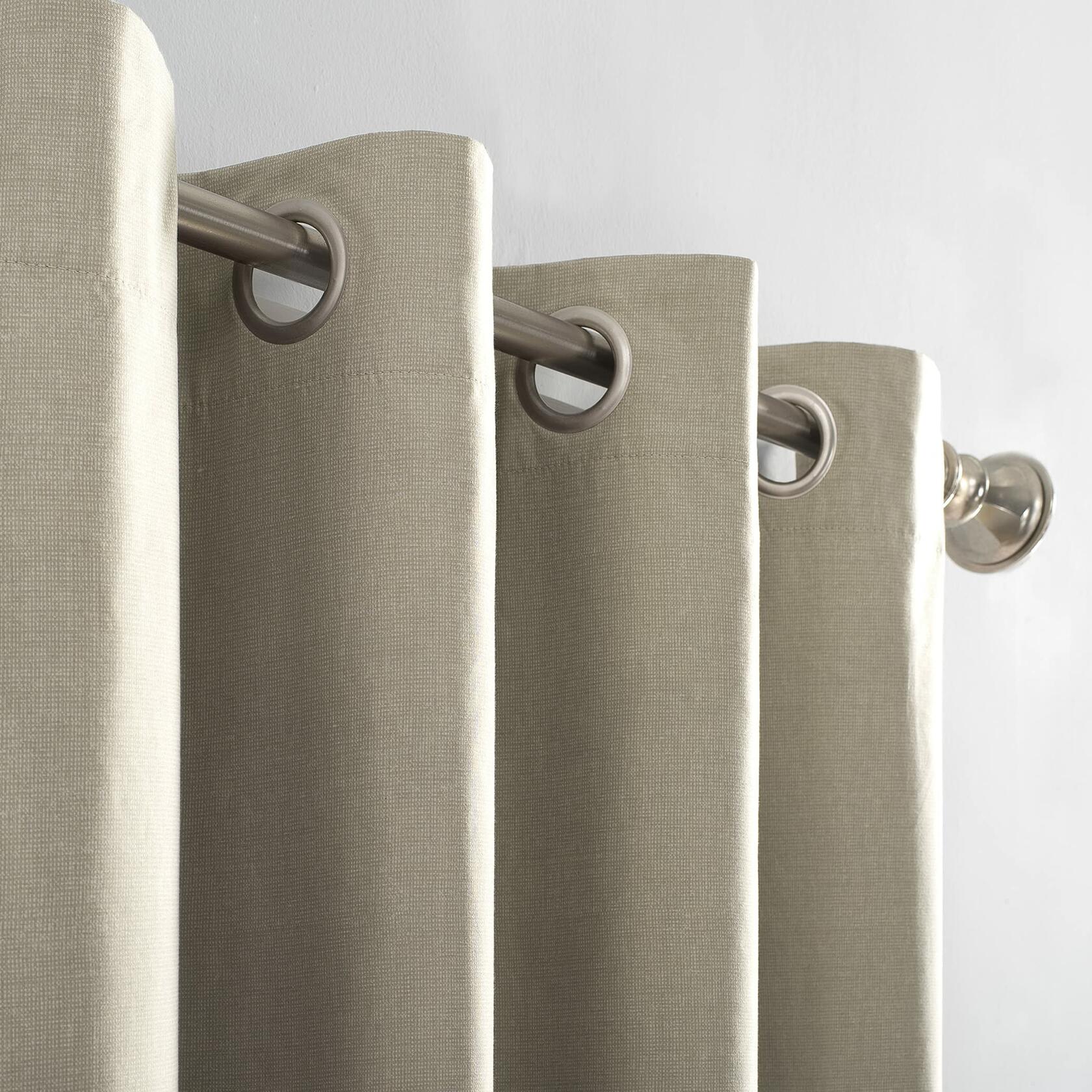 Sun Zero Columbia Thermal Insulated 100% Blackout Grommet Curtain Single Panel, 50" x 84", Linen Off-white