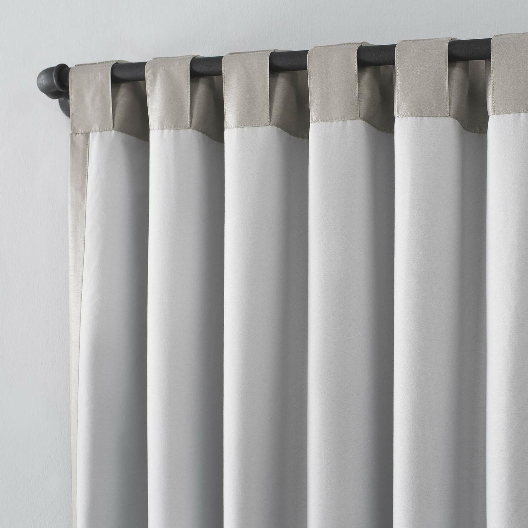Sun Zero Greyson Faux Dupioni Silk Thermal Extreme Total Blackout Back Tab Curtain Panel, 50" x 63", Stone Beige