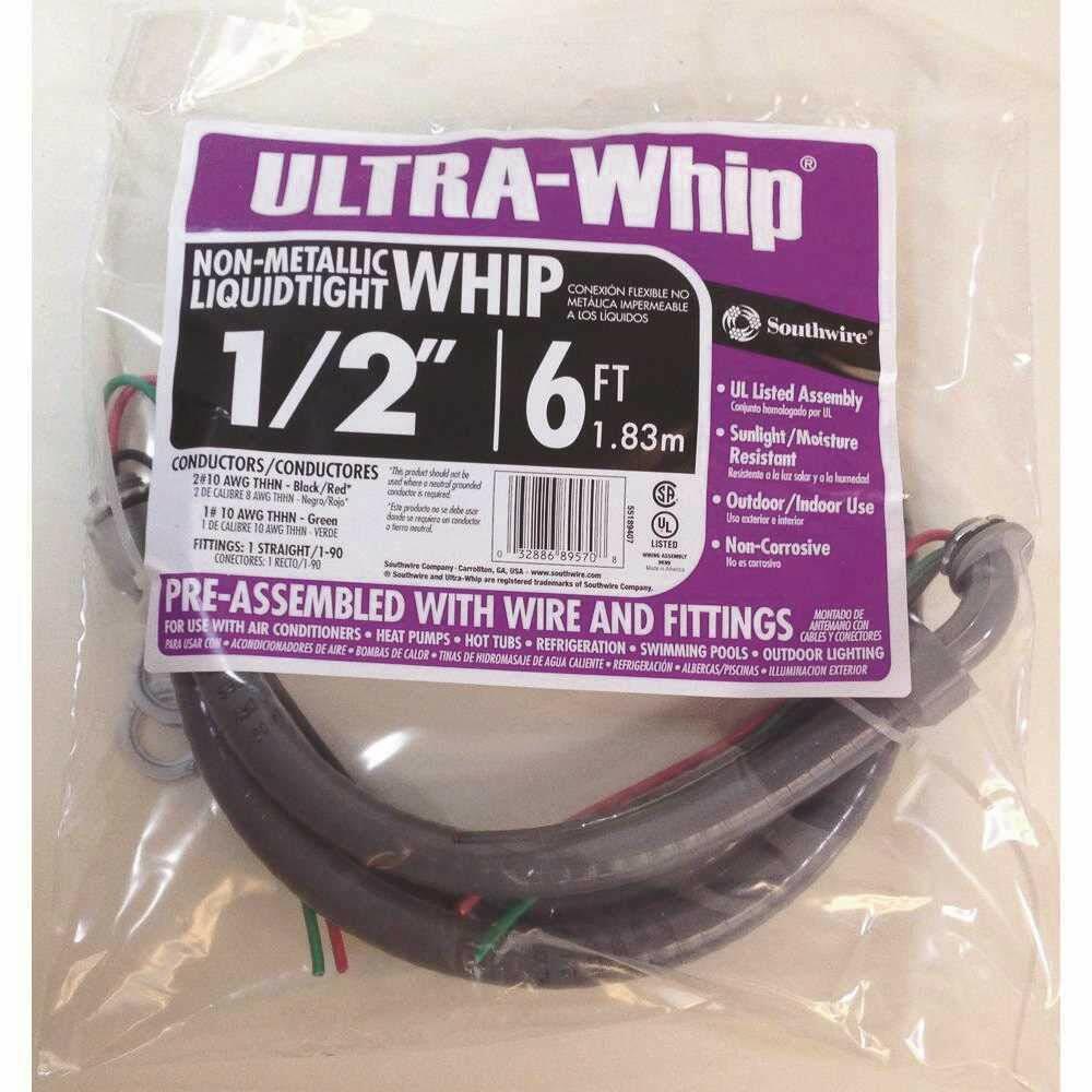 Southwire Whip Wire PVC LIQ TGT 1/2X6FT 55189407