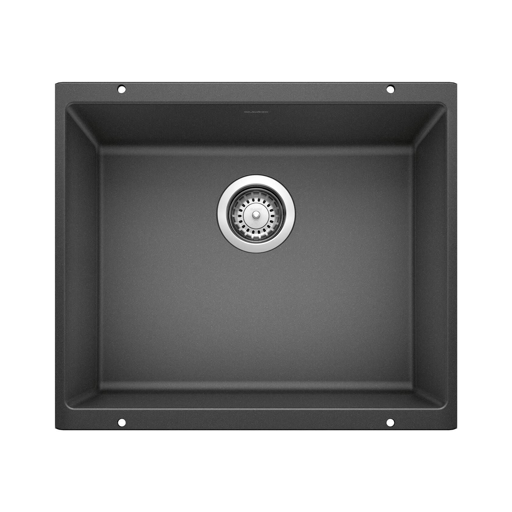 BLANCO 513428 Precis SILGRANIT Granite Composite Single Bowl Undermount Kitchen Sink - Anthracite