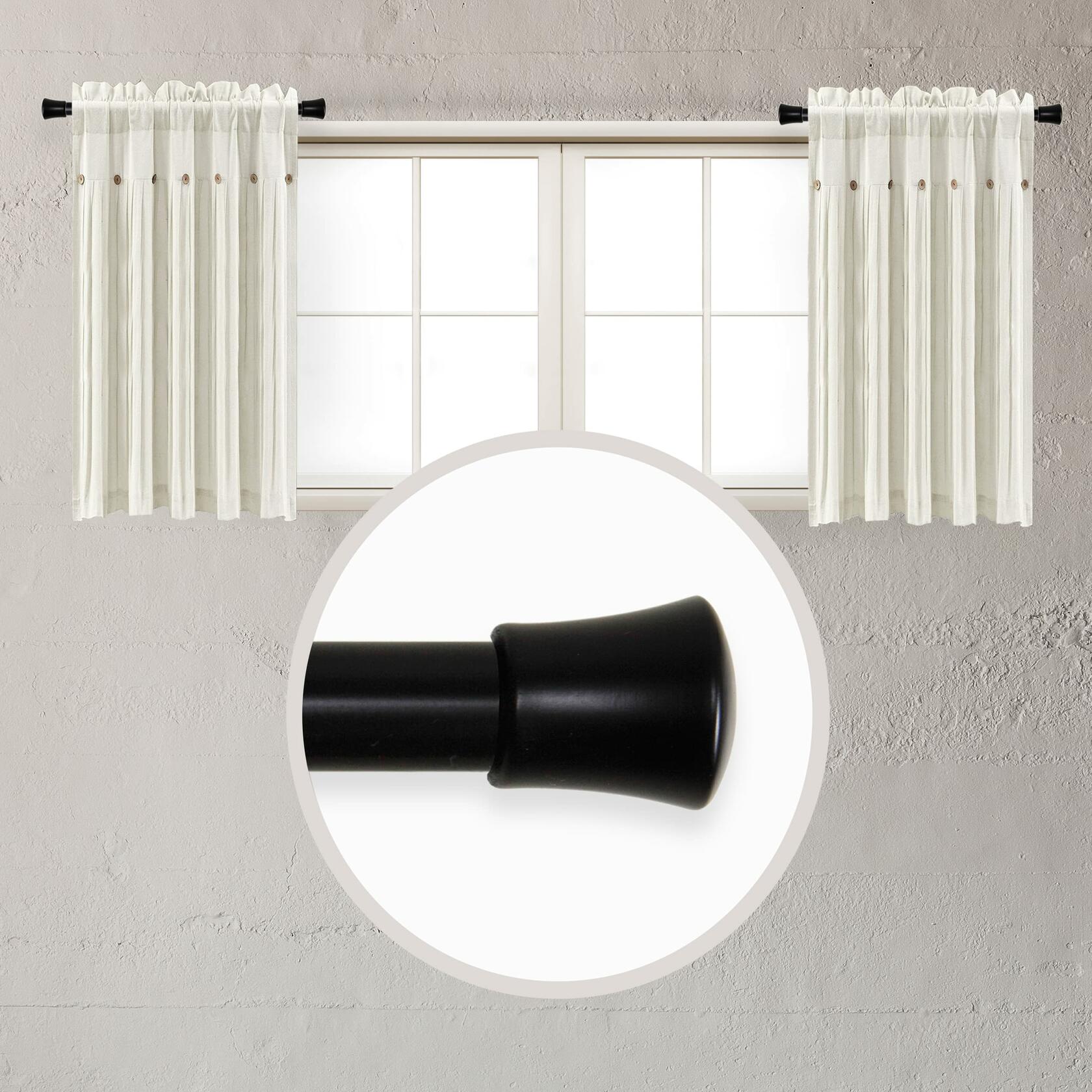 Rod Desyne 5/8" Side Curtain Rod (Set of 2), Black