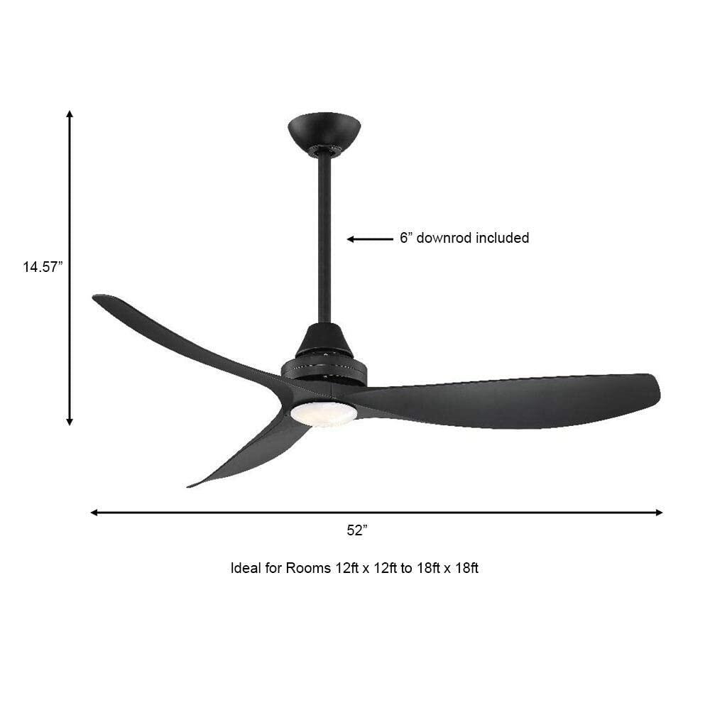 Levanto 52 in. LED Indoor/Outdoor Coal Ceiling Fan with Light