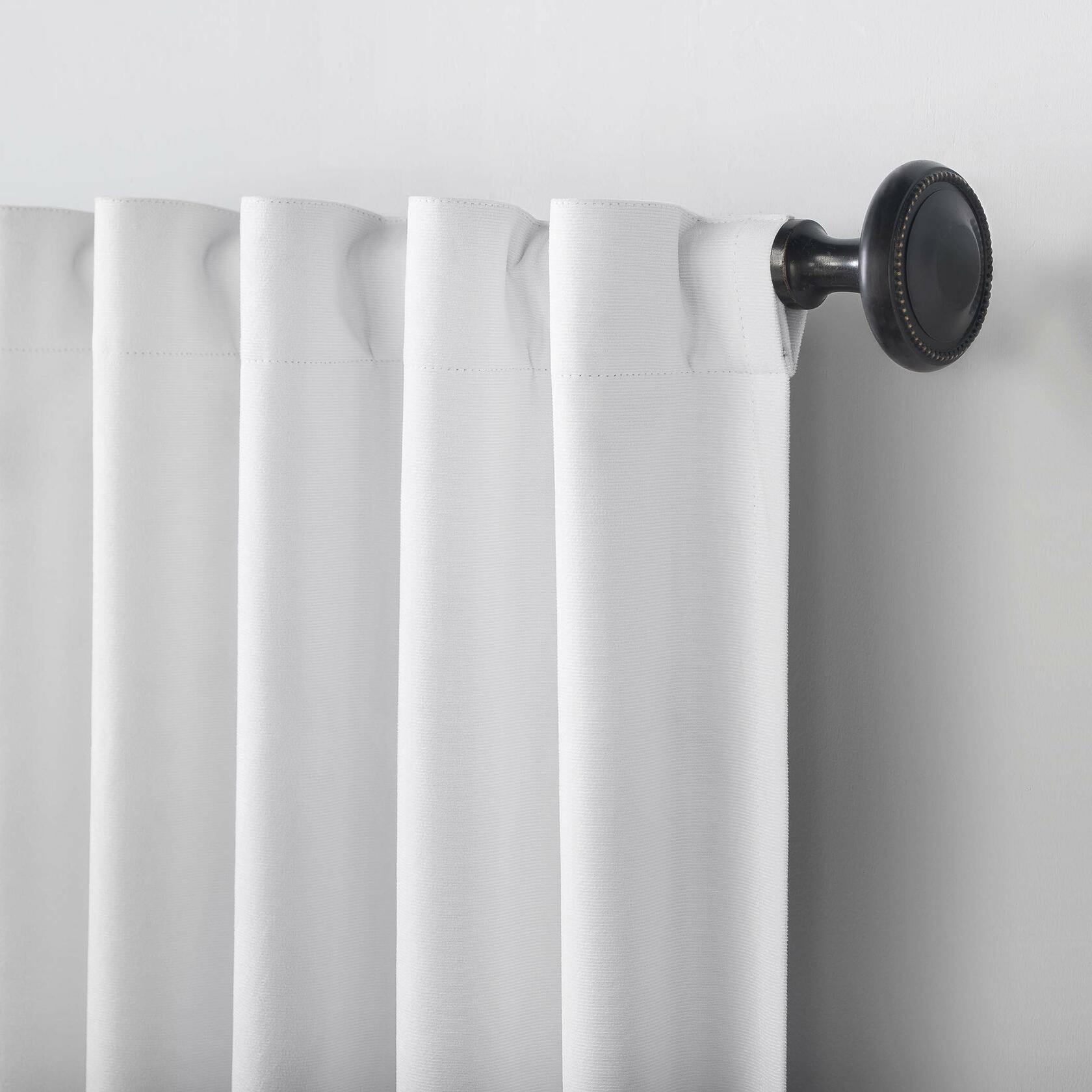 Sun Zero Hampshire Velvet Noise Reducing Thermal Extreme Total Blackout Back Tab Curtain Panel, 50" x 108", Pearl