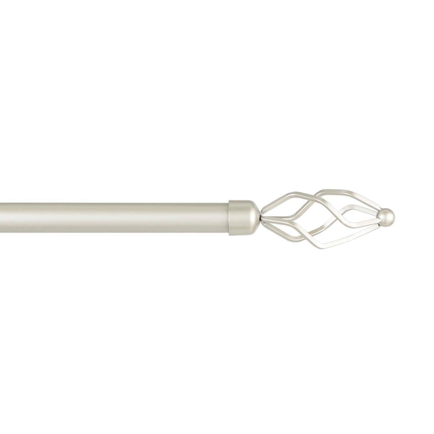EXCLUSIVE HOME Lancelot 1" Window Curtain Rod and Finial Set, Adjustable 36"-72", Matte Nickel