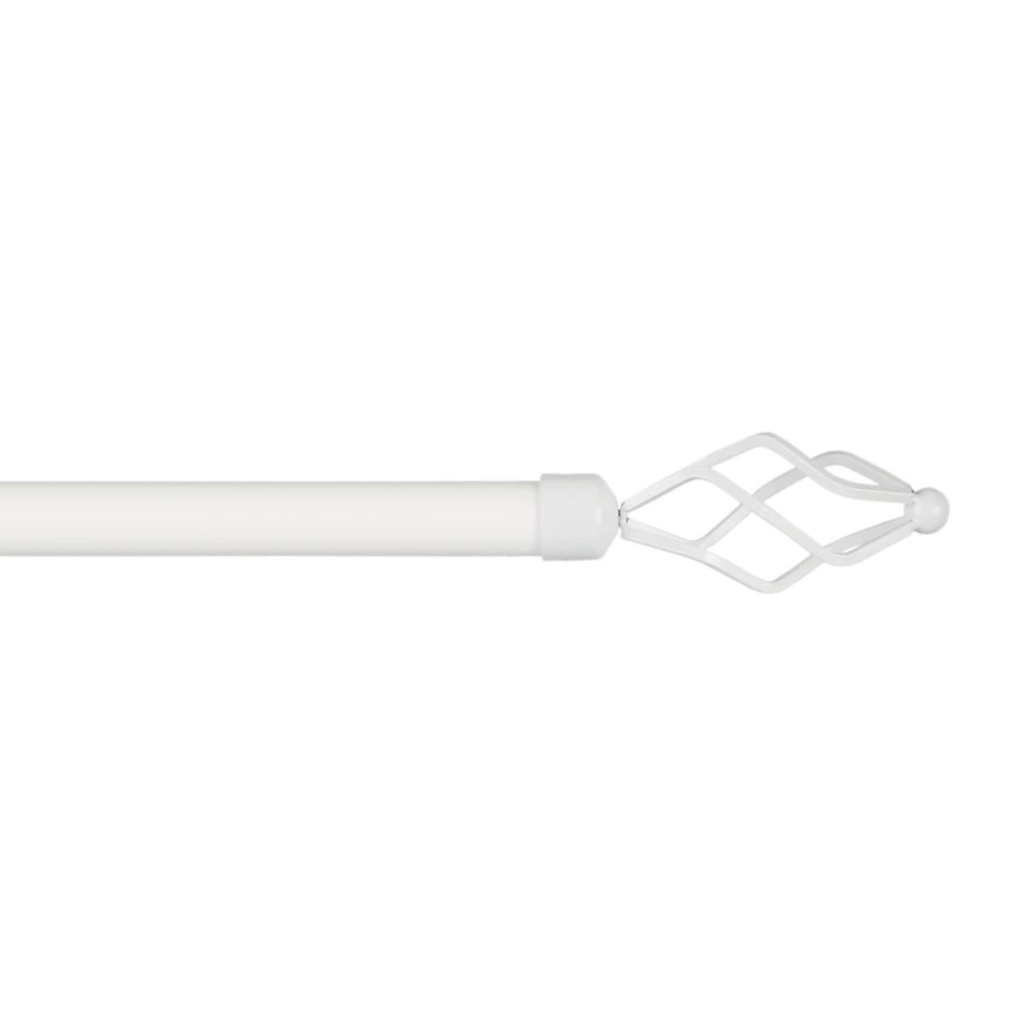 EXCLUSIVE HOME Lancelot 1" Window Curtain Rod and Finial Set, Adjustable 36"-72", Off White
