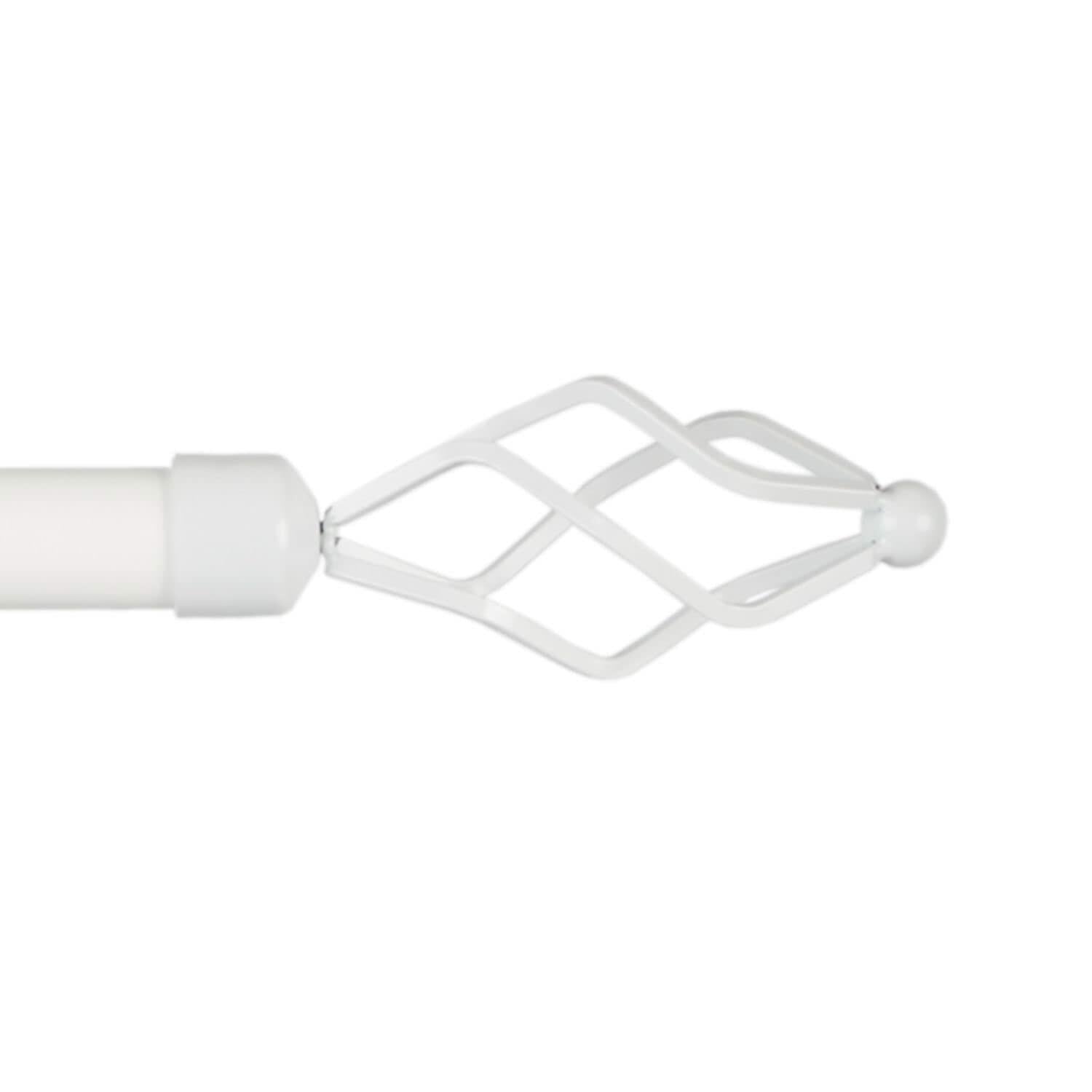 EXCLUSIVE HOME Lancelot 1" Window Curtain Rod and Finial Set, Adjustable 36"-72", Off White