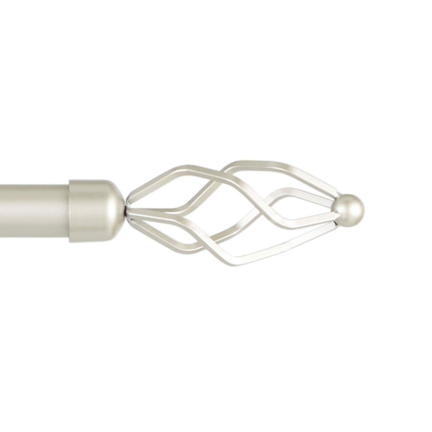 EXCLUSIVE HOME Lancelot 1" Window Curtain Rod and Finial Set, Adjustable 36"-72", Matte Nickel