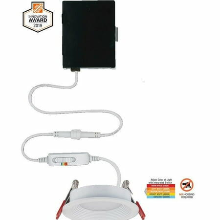Commercial Electric Slim Baffle 3  Color Selectable Integrated LED Recessed Kit