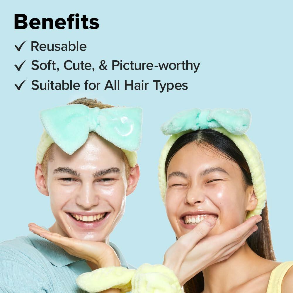I DEW CARE Face Wash Headband & Scrunchie Set - Perfect Spa Pair | Adorable Design, Washing & Cleansing, Makeup and Spa, Quick Dry, Soft & Fuzzy, Non Slip, Teen Girls Stuff
