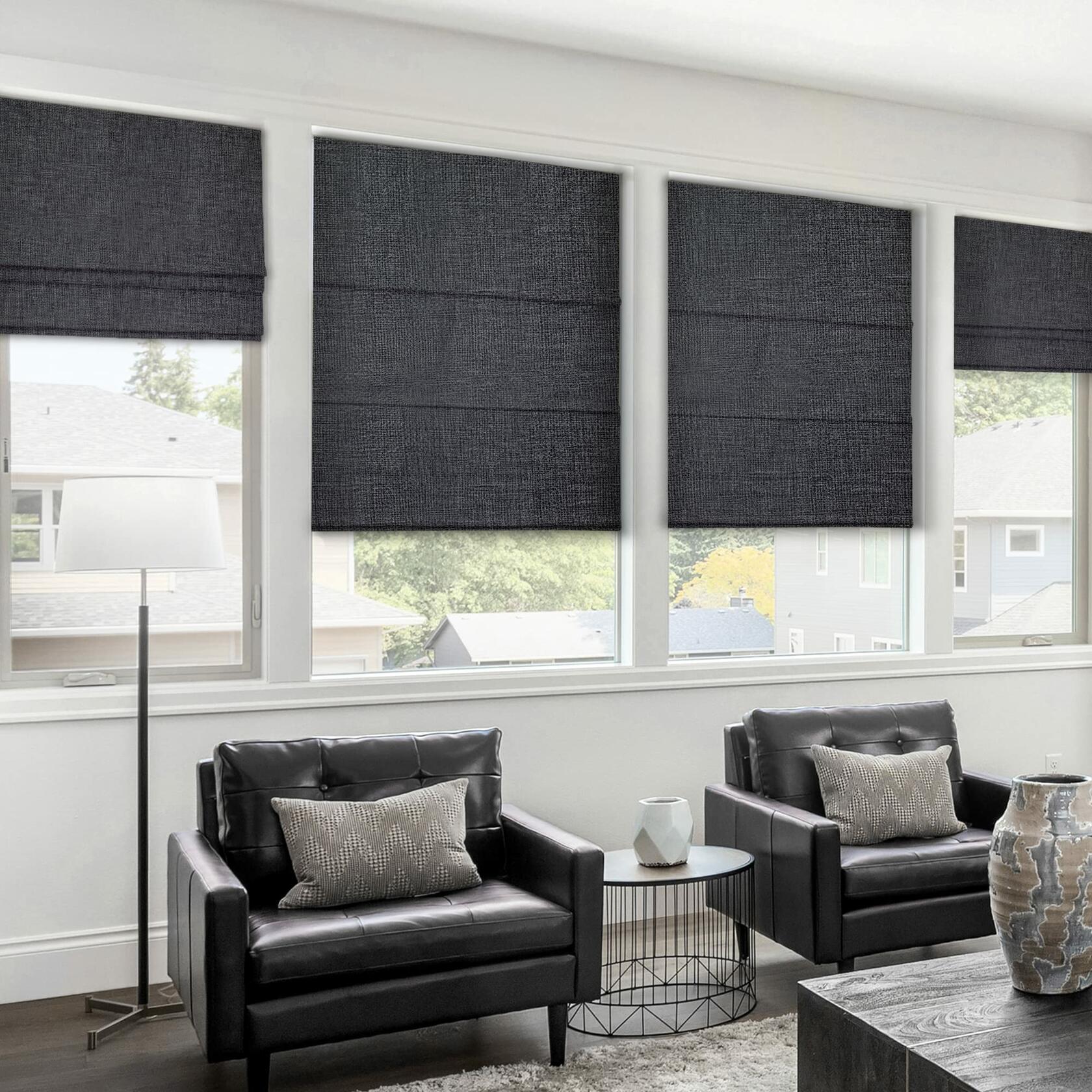 CHICOLOGY Roman Shades for Windows, Roman Window Shades, Roman Shades, Window Treatments, Window Shades for Home, Window Shade, Lexington Pebble (Blackout), 29" W X 72" H