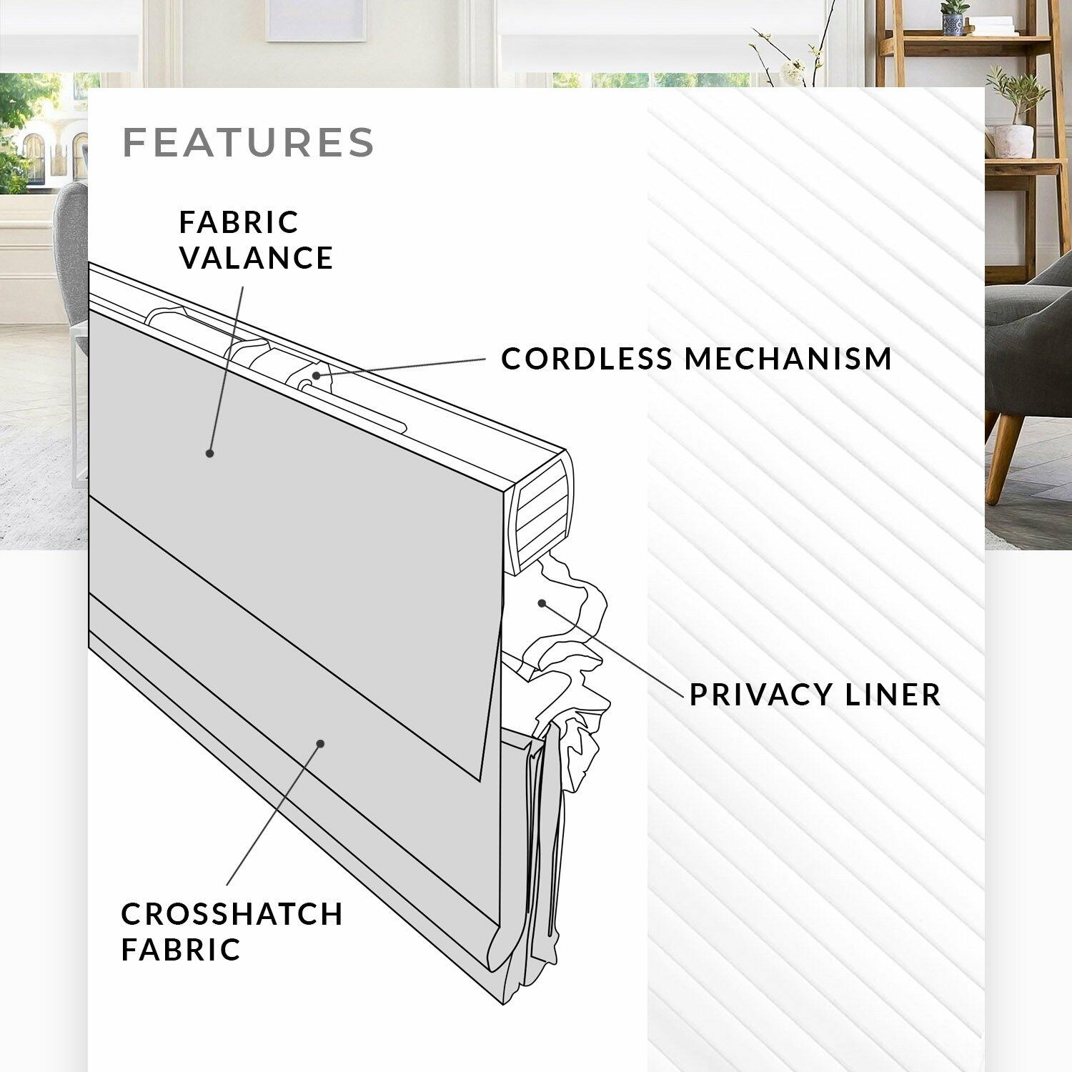 CHICOLOGY Roman Shades for Windows , Window Treatments , Roman Window Shades , Room Darkening Shades , 31"W X 64"H , Belgian Snow (Privacy & Light Filtering)