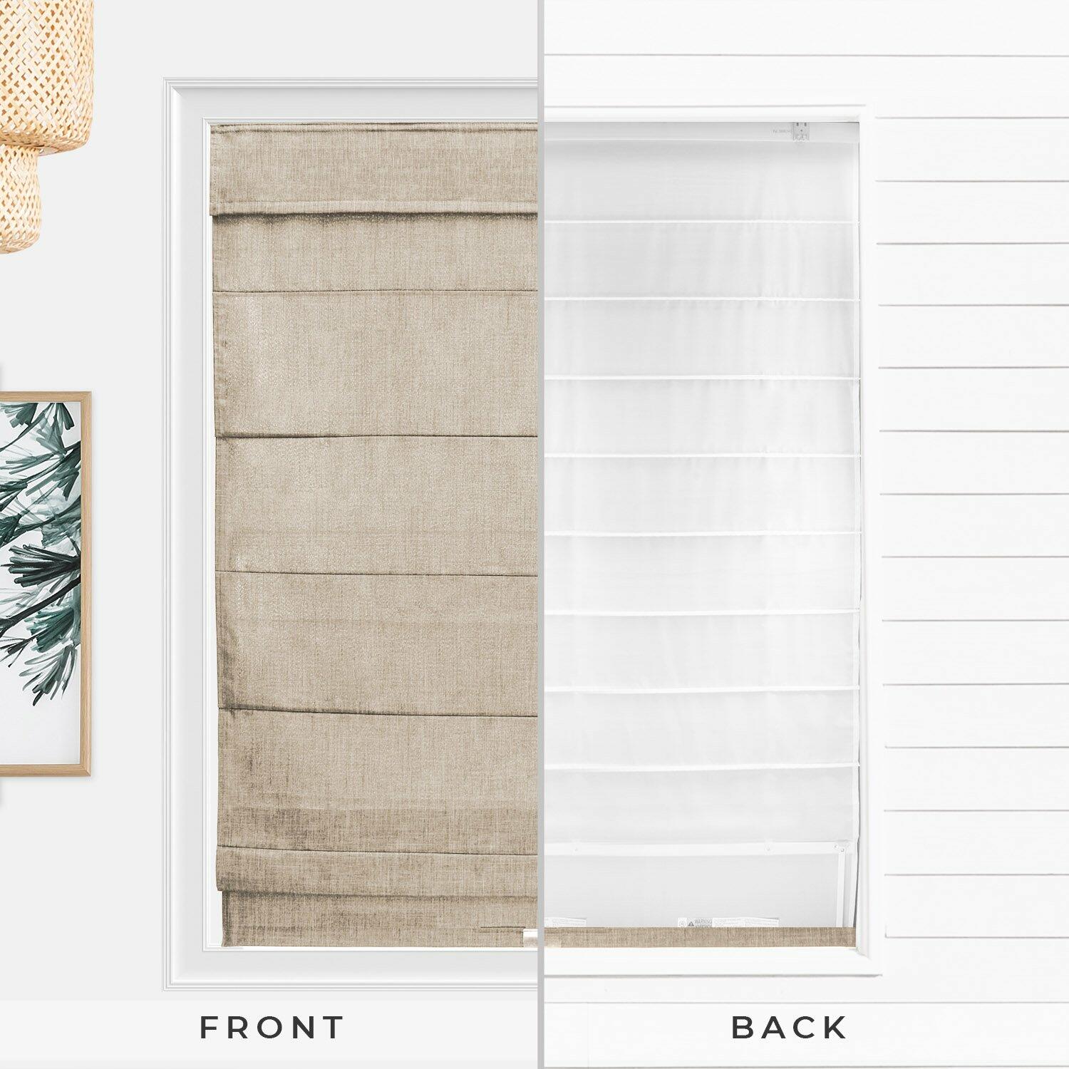 CHICOLOGY Roman Shades for Windows , Window Treatments , Roman Shades , Roman Window Shades , Room Darkening Shades , Window Shades , 34"W X 64"H , Belgian Flax (Privacy & Light Filtering)