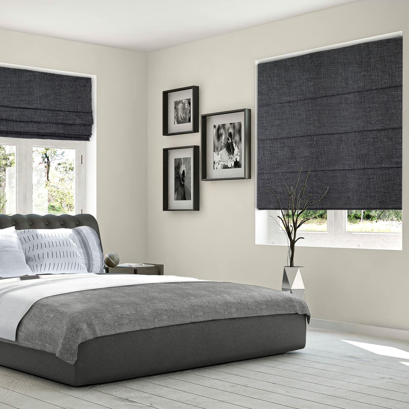 CHICOLOGY Roman Shades for Windows, Roman Window Shades, Roman Shades, Window Treatments, Window Shades for Home, Window Shade, Lexington Pebble (Blackout), 29" W X 72" H