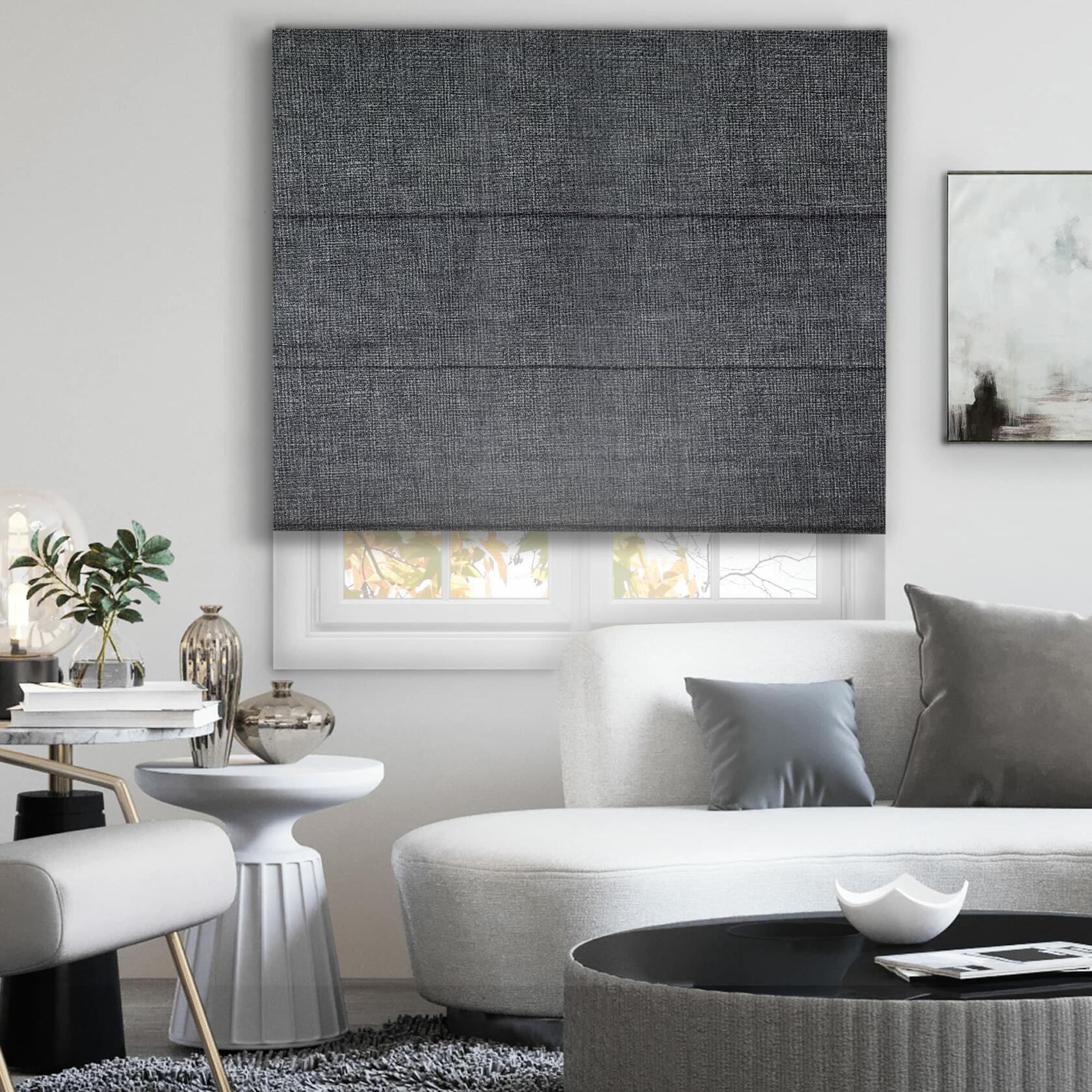 CHICOLOGY Roman Shades for Windows, Roman Window Shades, Roman Shades, Window Treatments, Window Shades for Home, Window Shade, Lexington Pebble (Blackout), 29" W X 72" H