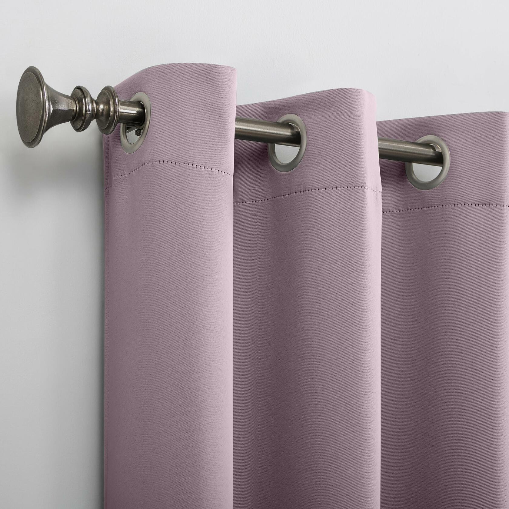 Sun Zero Easton Energy Saving Blackout Grommet Curtain Panel, 40" x 63", Lavender