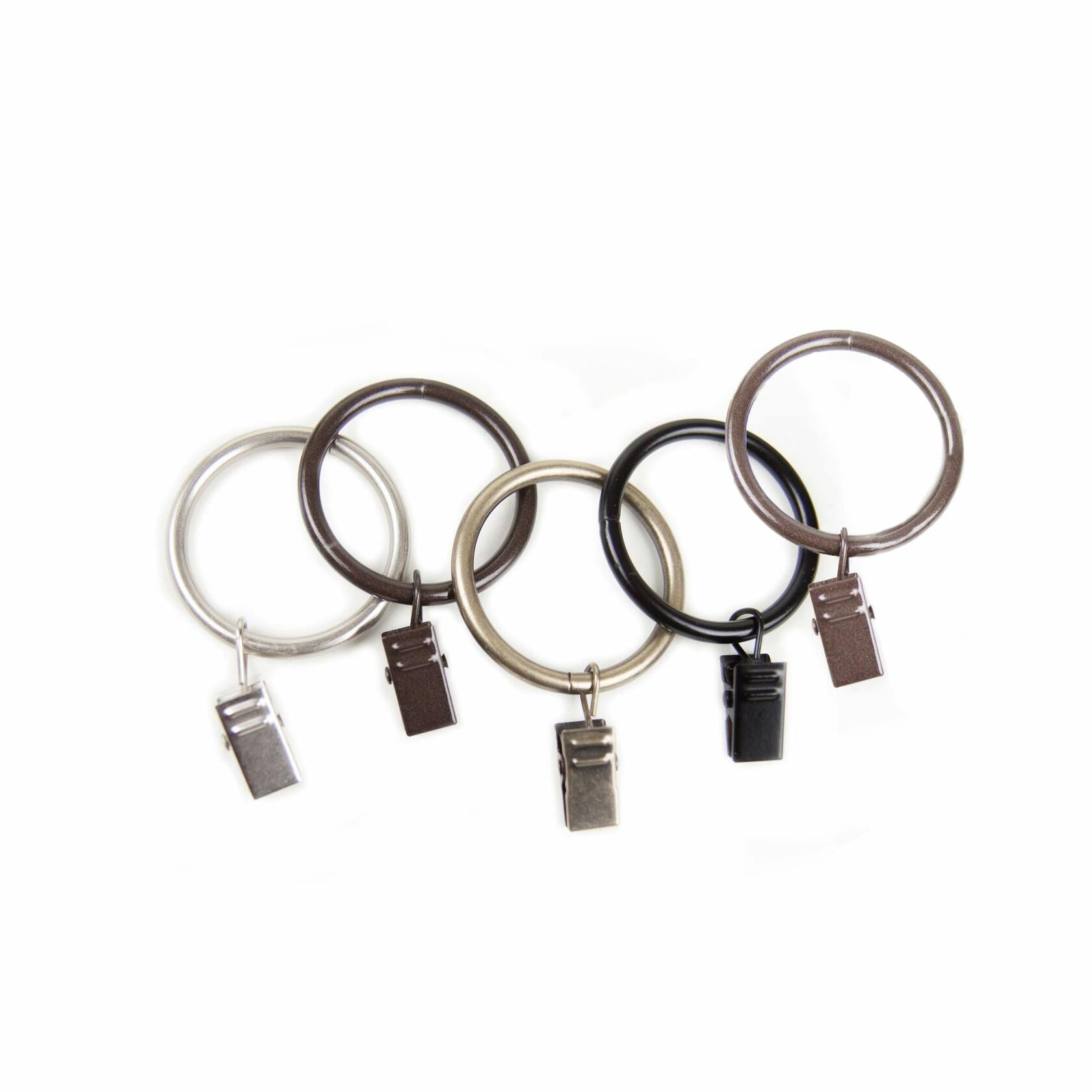 Rod Desyne 2 inch Curtain Rings w/Clip, Black
