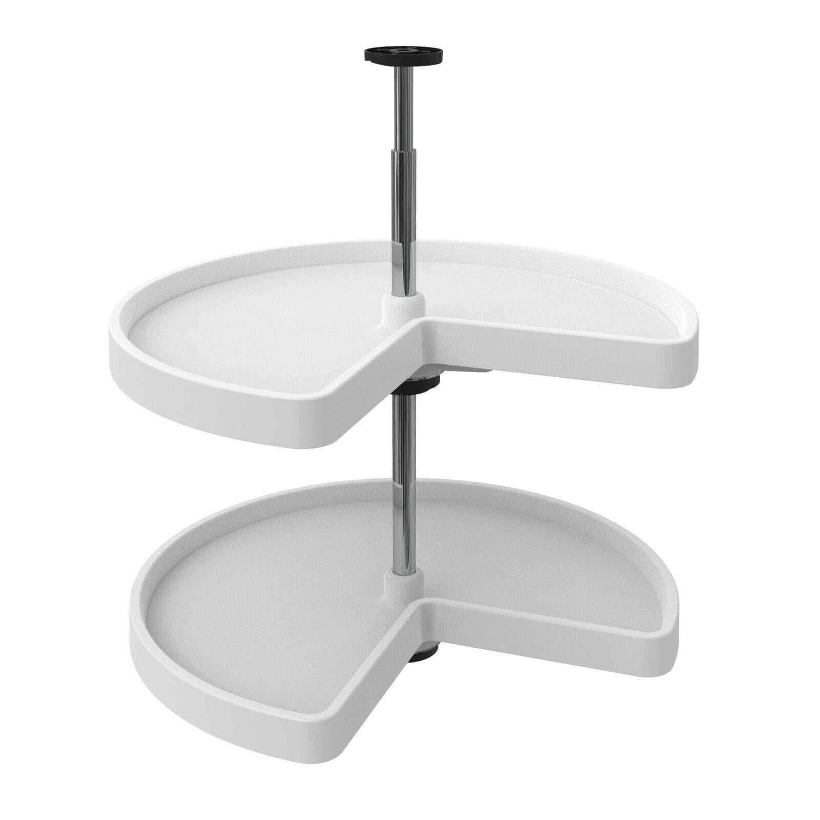 For Rev-A-Shelf 24'' Lazy Susan Kidney Polymer 2-Shelf, White, 3472-24-11-52