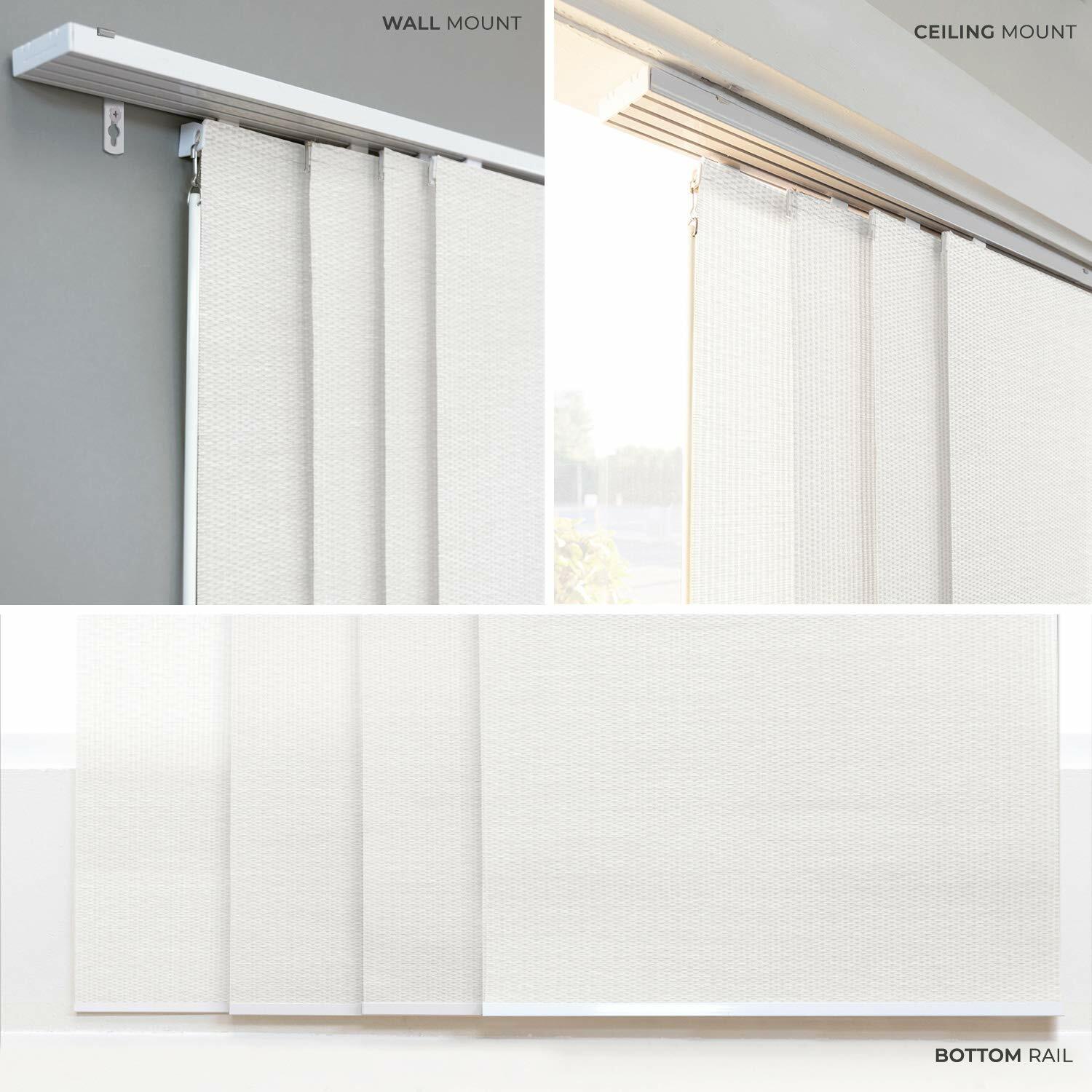 CHICOLOGY Vertical Blinds, Room Divider, Door Blinds,Blinds for Sliding Glass Doors, Temporary Wall, Closet Curtain, Room Door, Woven White (Natural Woven) W:46-86 x H:Up-to 96 inches