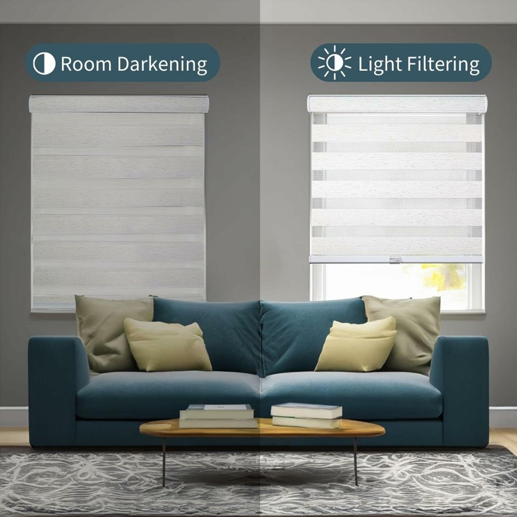 CHICOLOGY Zebra Blinds, Roller Window Shades, Blinds for Windows, Roller Shades for Windows, Window Shades for Home, Window Shades, Pull Down Shades for Windows, 21" W X 72" H, Basic Natural