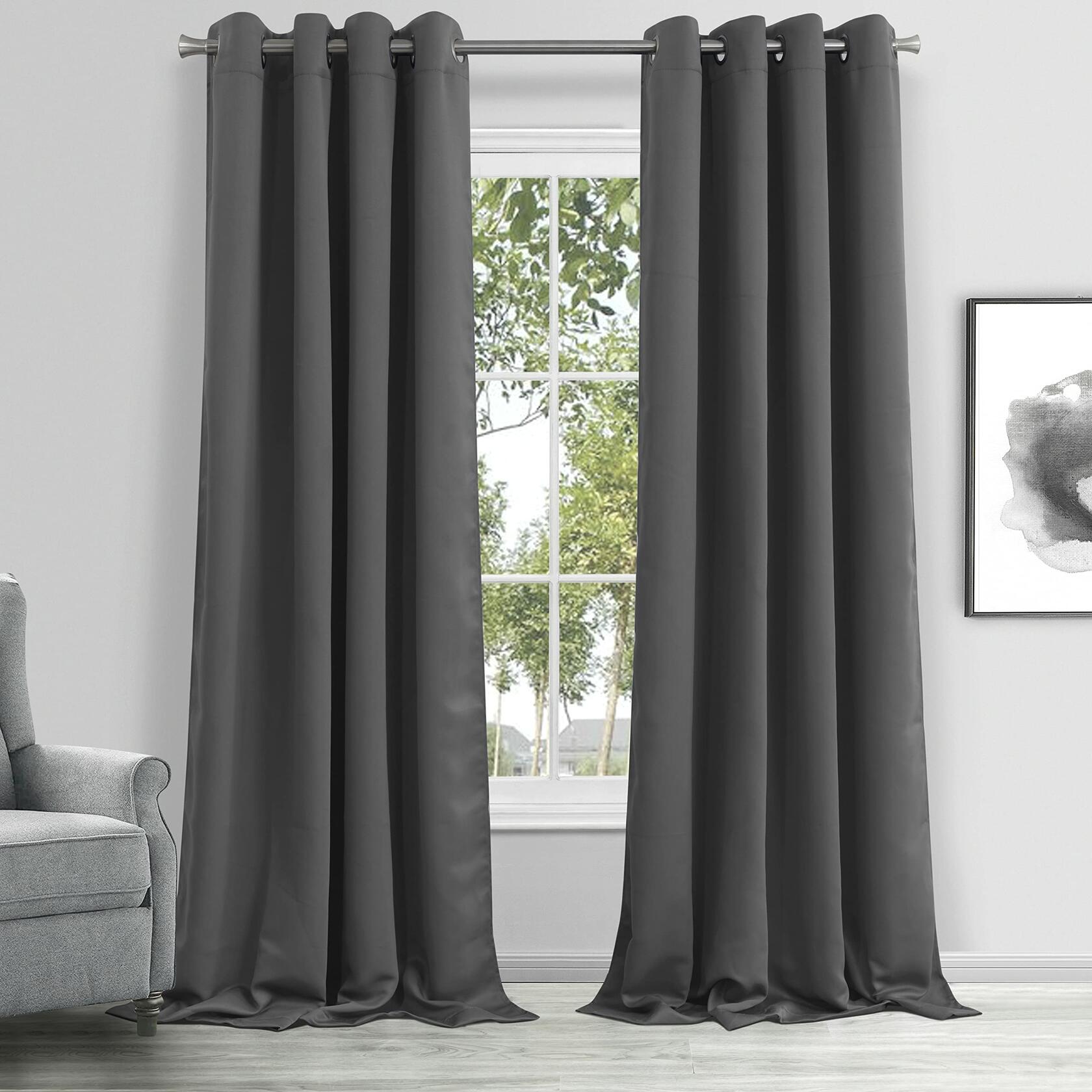 Dainty Home Grommet Blackout Curtains - Hamden 54" W x 84" L, Room Darkening, Machine Washable Window Curtain Panels for Bedroom & Living Room - Ideal Blackout Curtain Solution