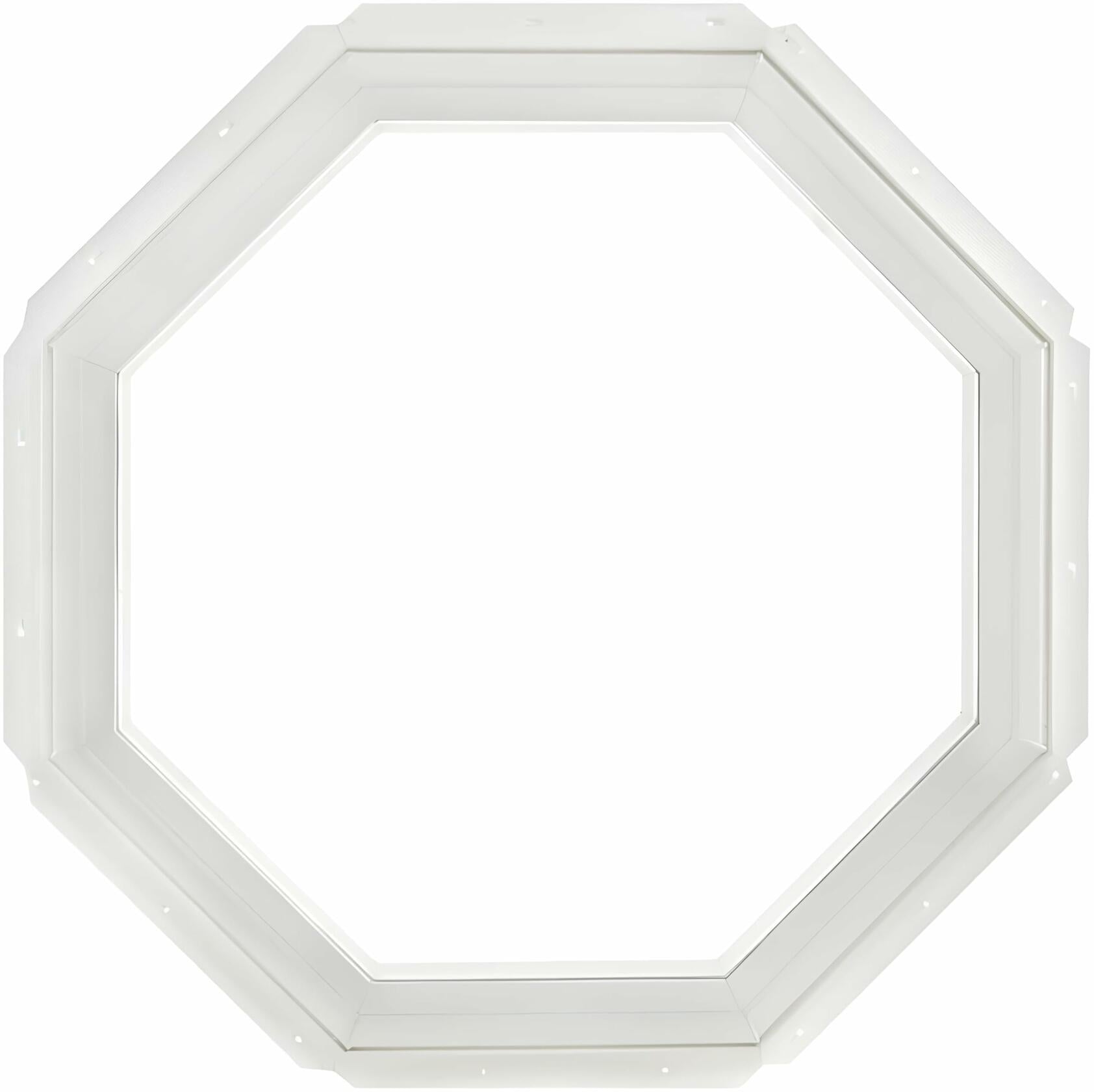 Reliabilt 24"x24" Vinyl Octagon Fixed Window with Insulated Clear Glass, Heavy-Duty Frame, Energy Efficient - White (Without Grill)