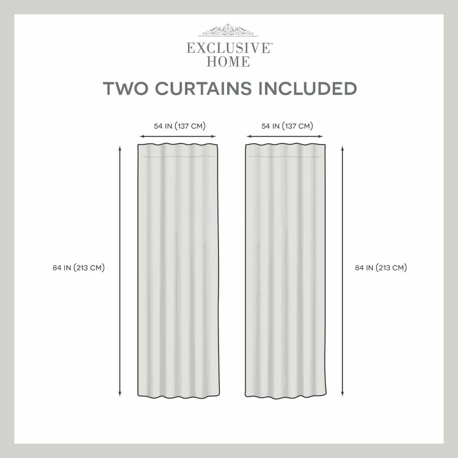 Exclusive Home Crescendo Lined Room Darkening Blackout Hidden Tab Curtain Panel Pair, 52"x84", Indigo, Set of 2