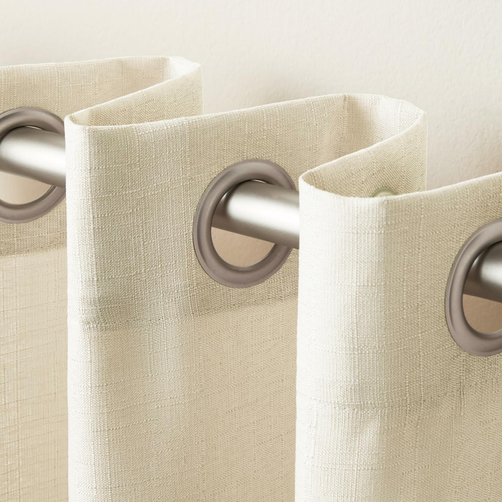 Exclusive Home Loha Linen Grommet Top Curtain Panel Pair, 54"x63", Ivory