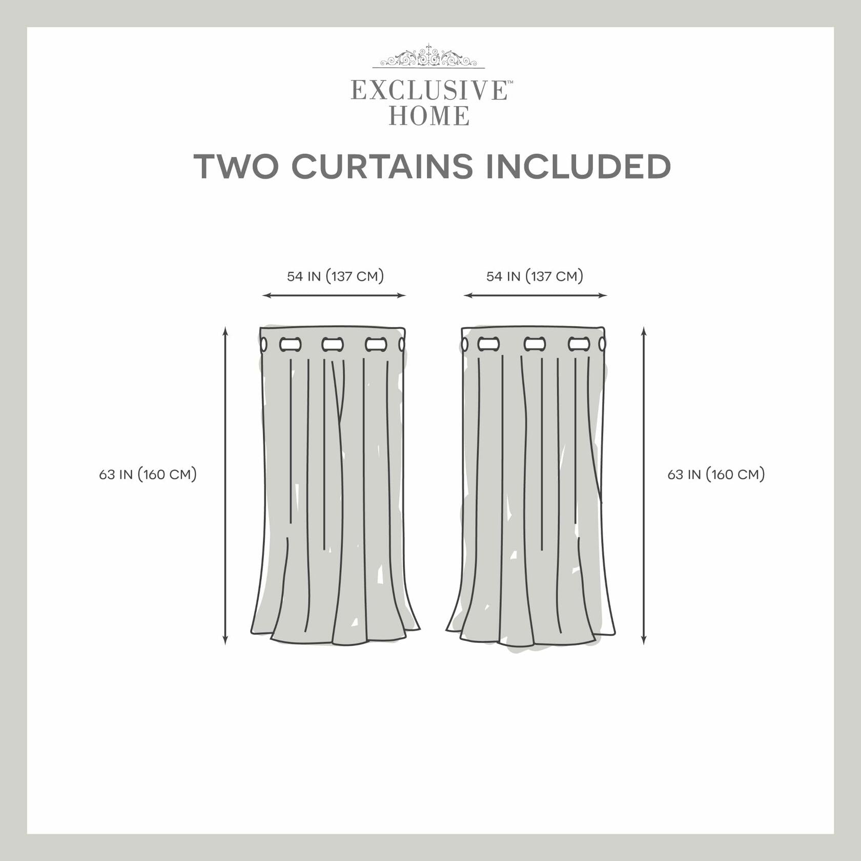 Exclusive Home Loha Linen Grommet Top Curtain Panel Pair, 54"x63", Ivory