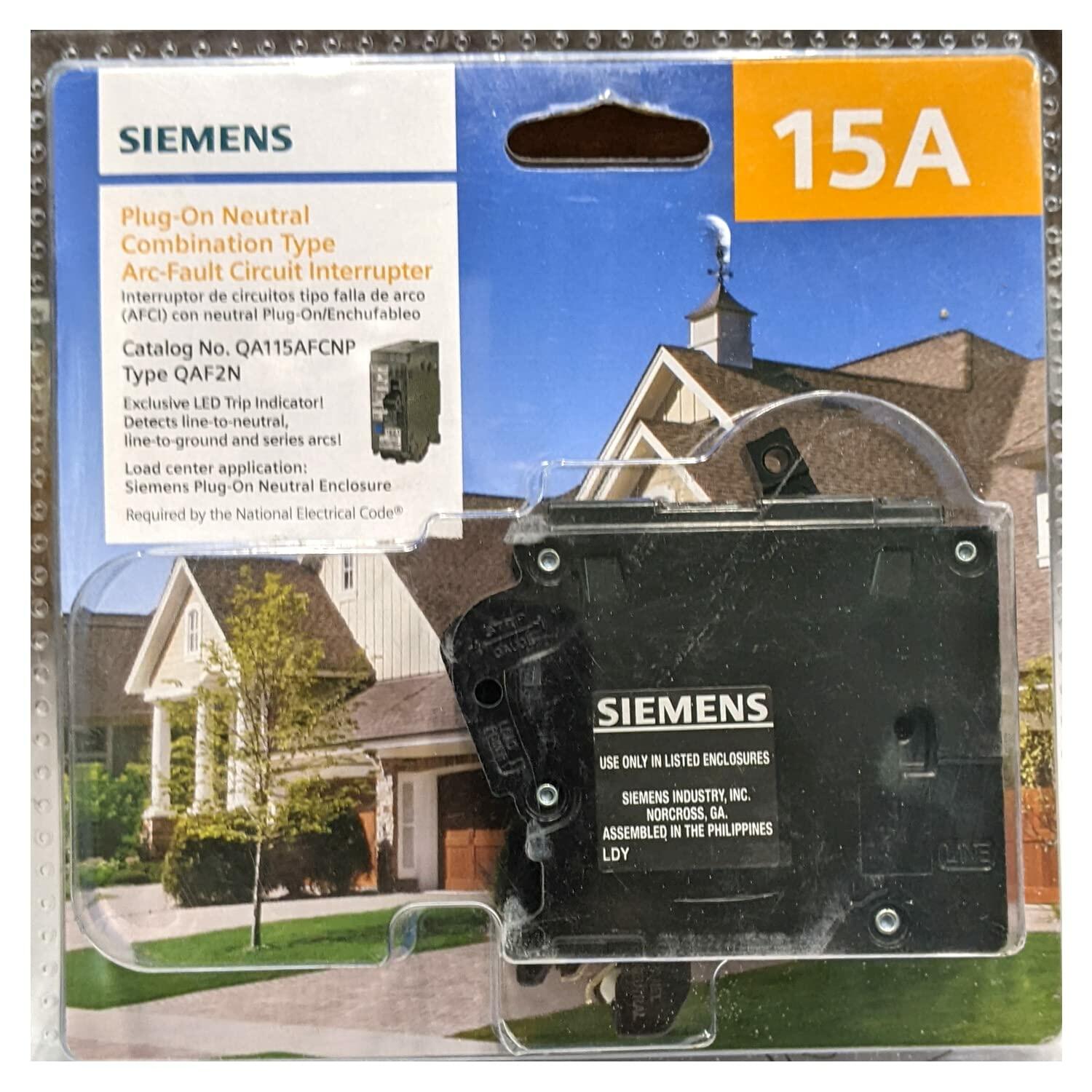 Siemens QP 15-Amp 1-Pole Afci Plug-On Neutral Circuit Breaker