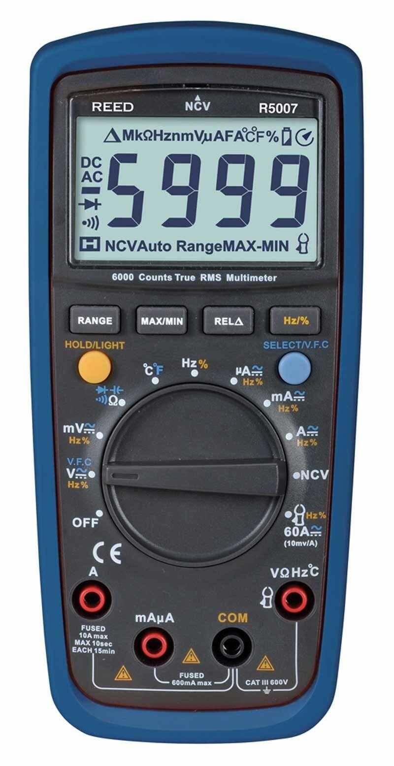 Reed Instruments REED R5007 TRMS Digital Multimeter with Non-Contact Voltage Detector