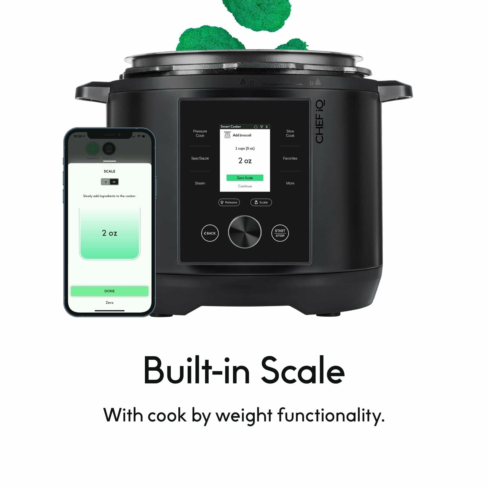 CHEF iQ Smart Pressure Cooker with WiFi and Built-in Scale - Easy-to-Use 10-in-1 Multicooker with 500+ Guided Recipes - Rice Cooker, Slow Cooker, Instant Meals for Foodies - 6 Quart - Family Size