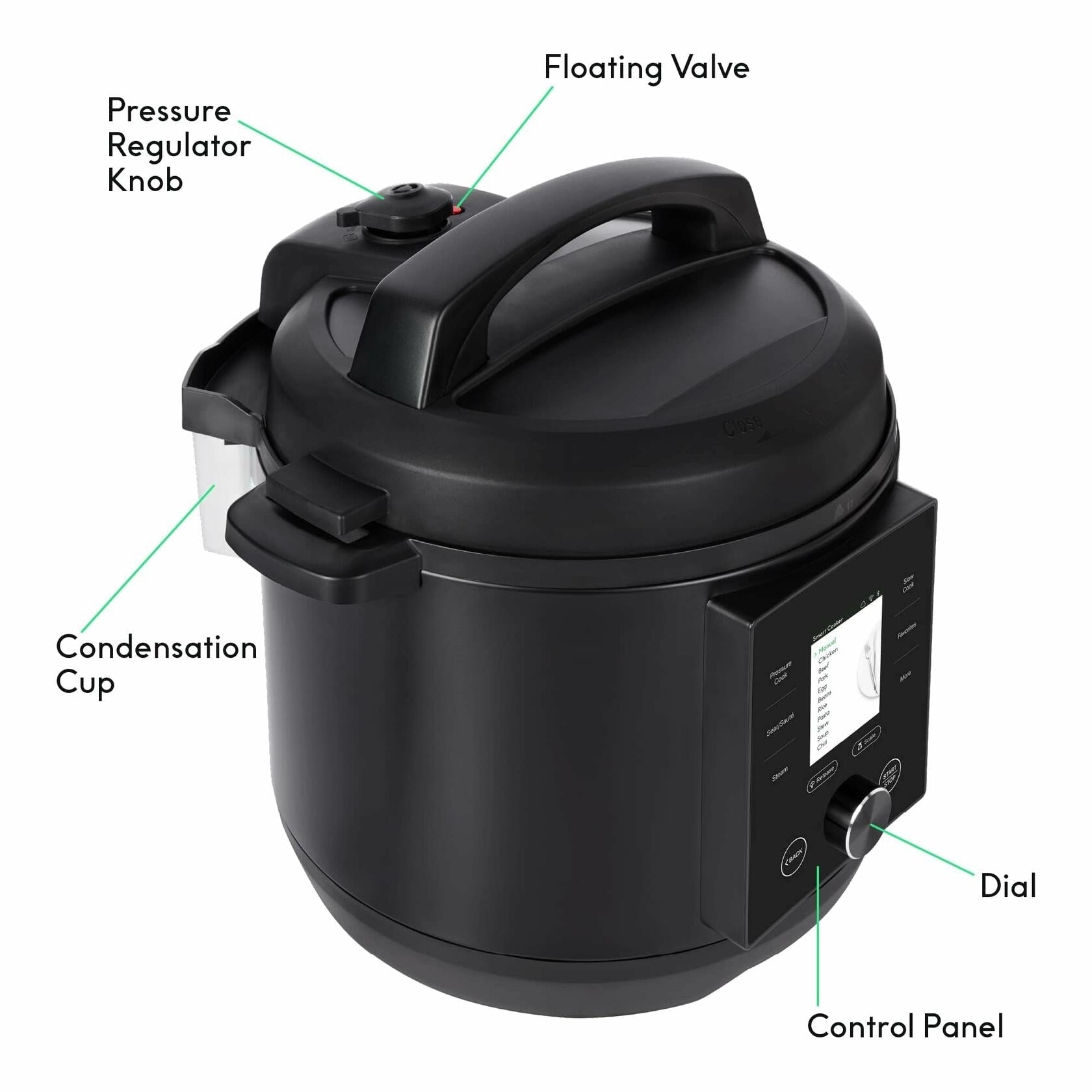 CHEF iQ Smart Pressure Cooker with WiFi and Built-in Scale - Easy-to-Use 10-in-1 Multicooker with 500+ Guided Recipes - Rice Cooker, Slow Cooker, Instant Meals for Foodies - 6 Quart - Family Size