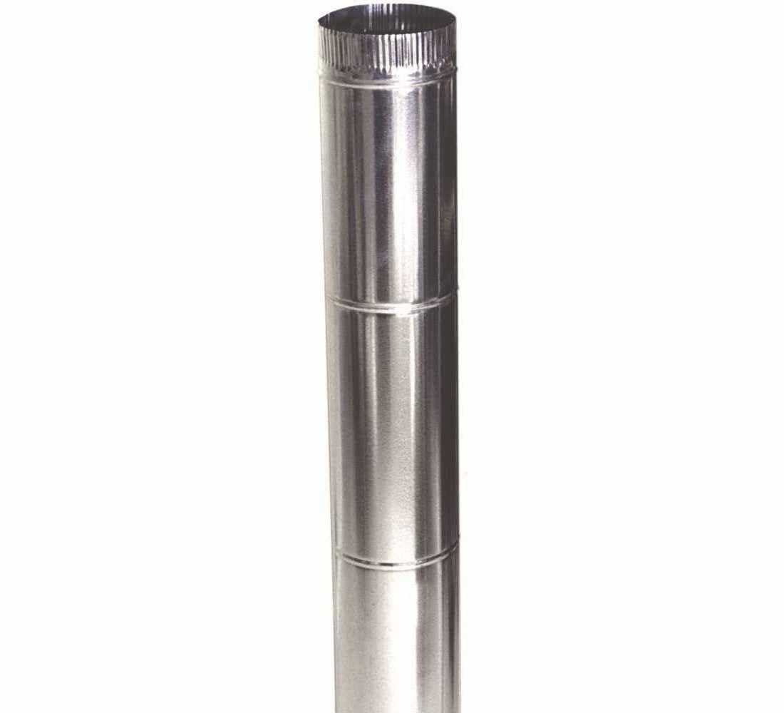 4 in. x 5 ft. Beaded Metal Duct Pipe